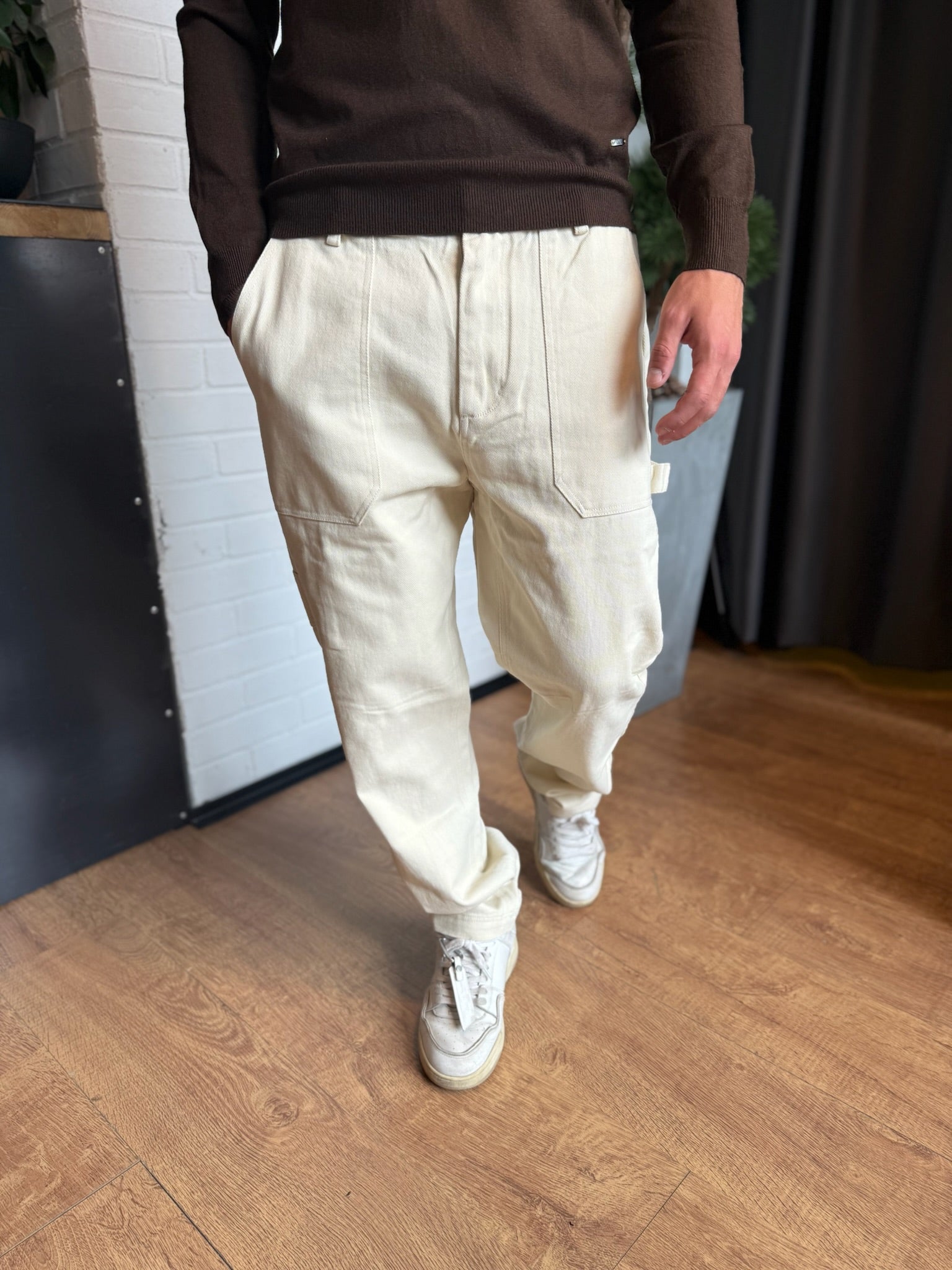 JEANS WORKER CREMA GIANNI LUPO
