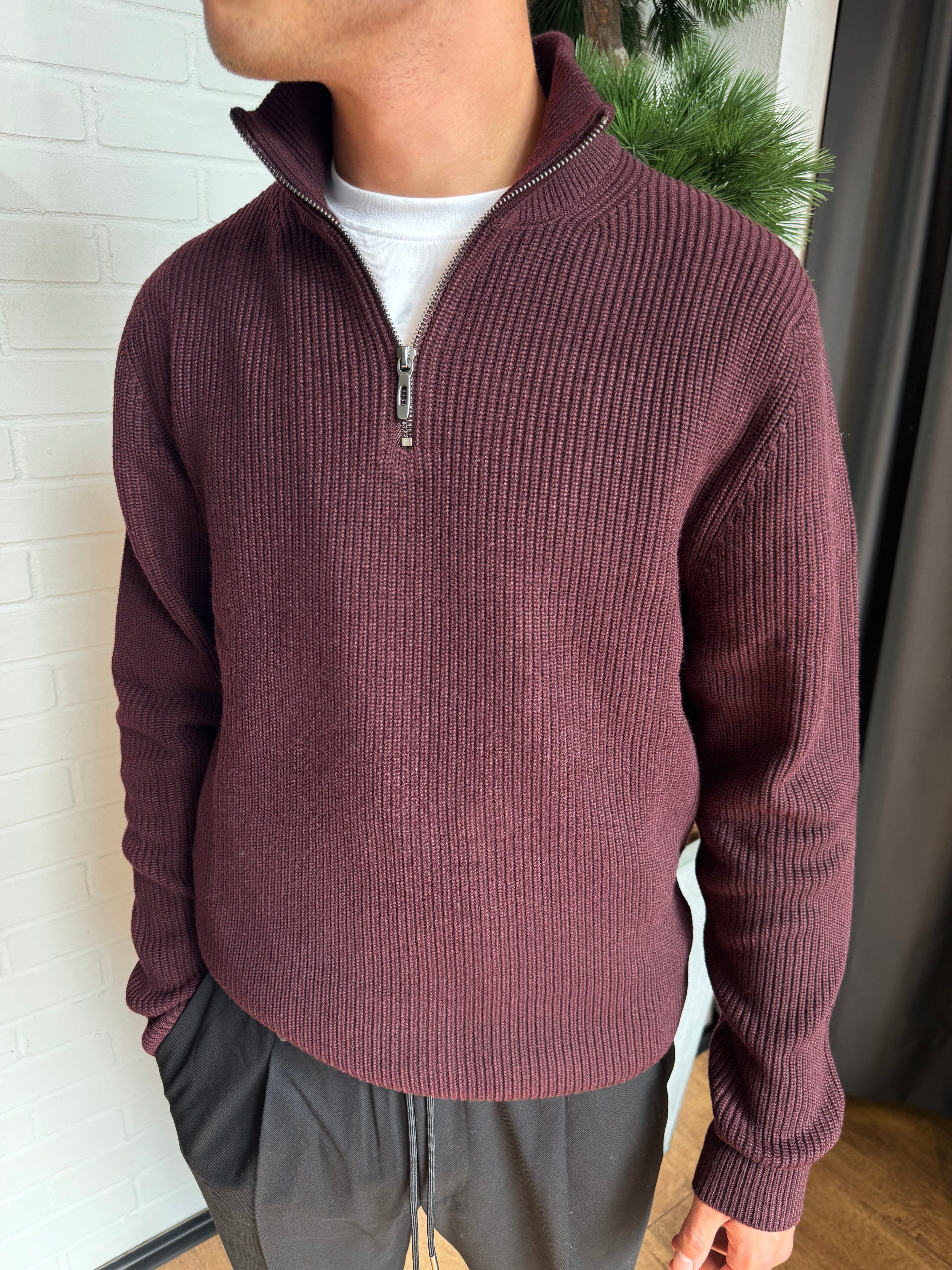 MAGLIONE MEZZA ZIP MORATO (COLORI)