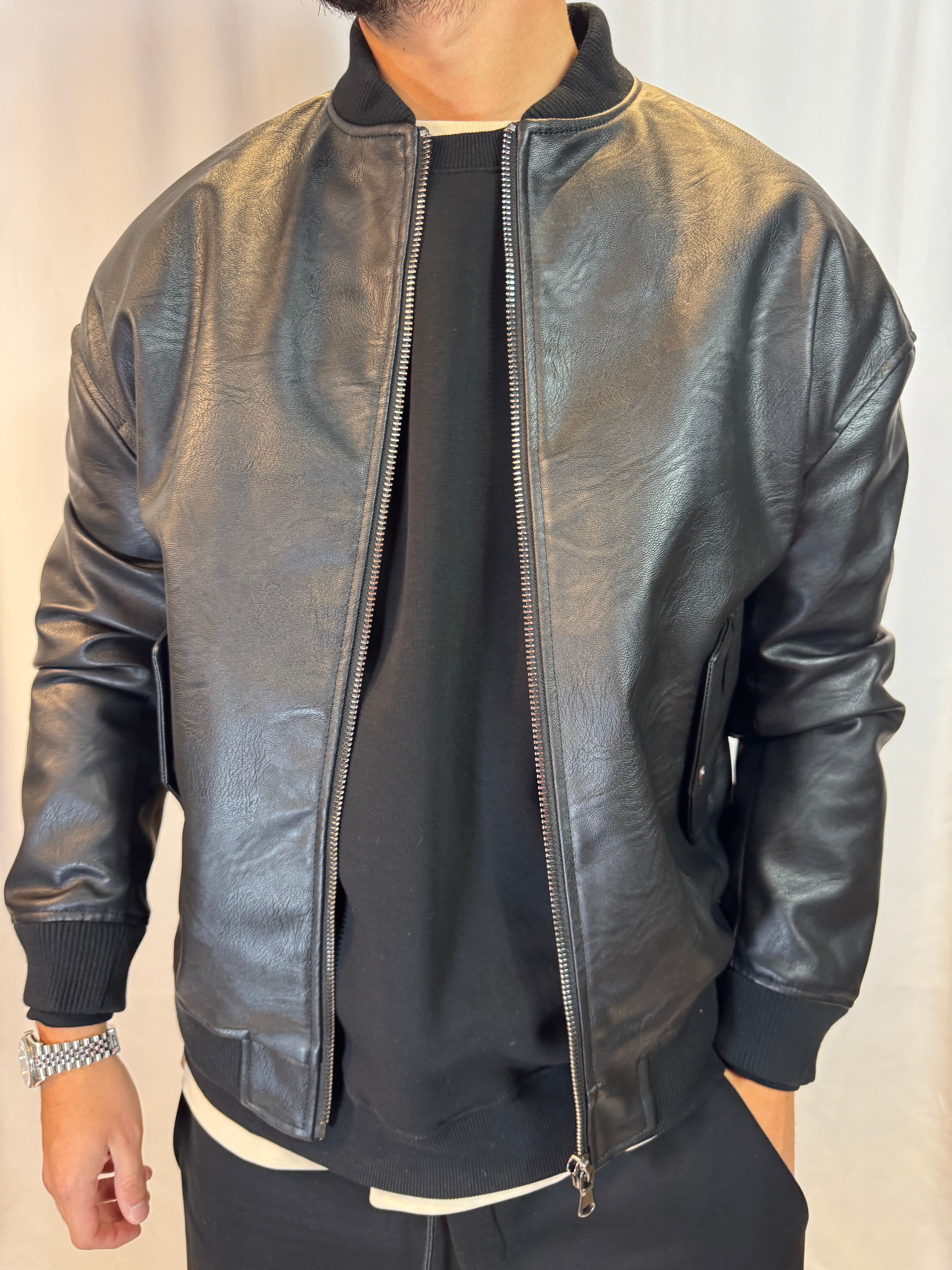 BIKER ECOPELLE NERO IMPERIAL