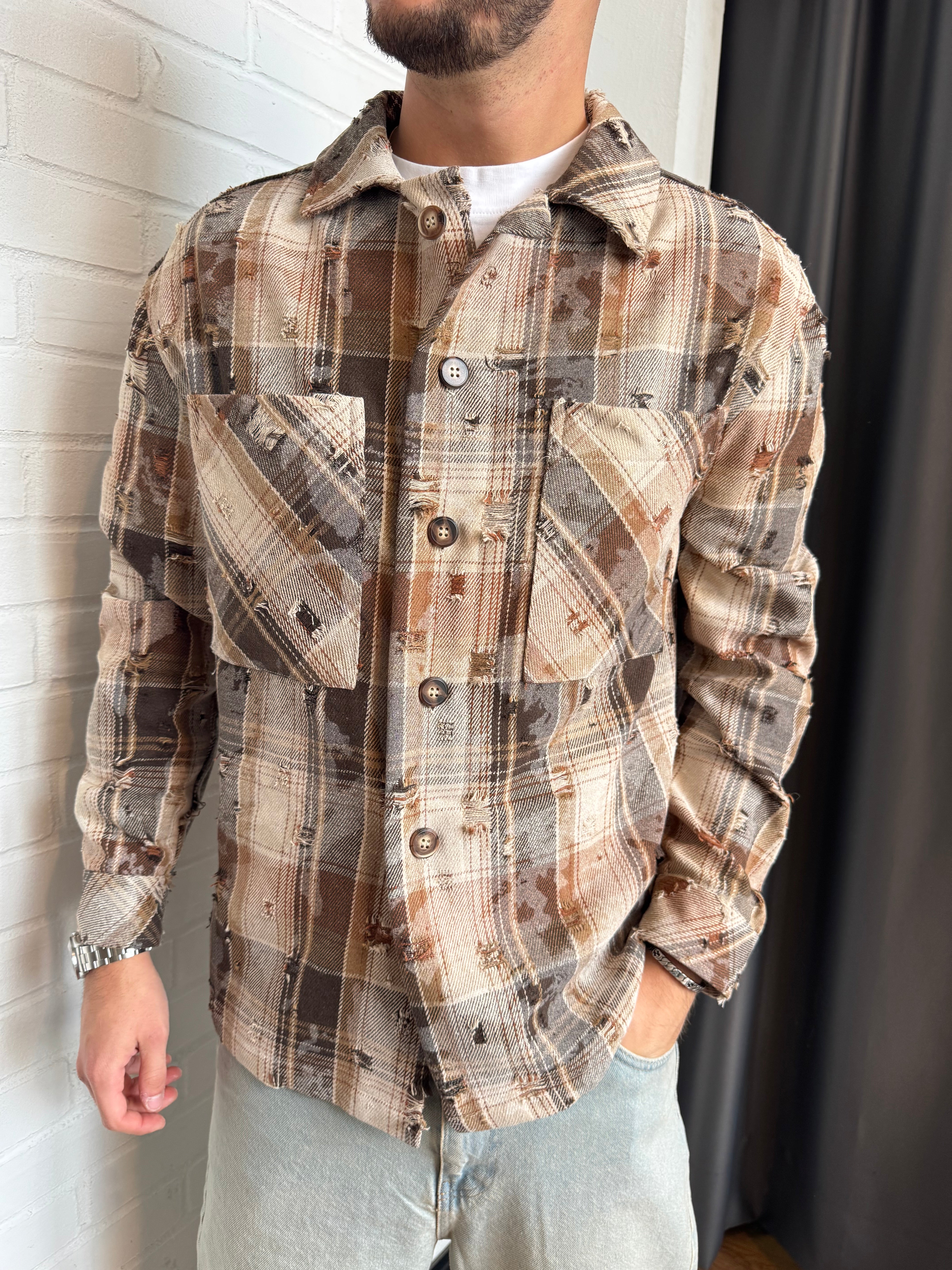 OVERSHIRT A QUADRI CON USURE IMPERIAL