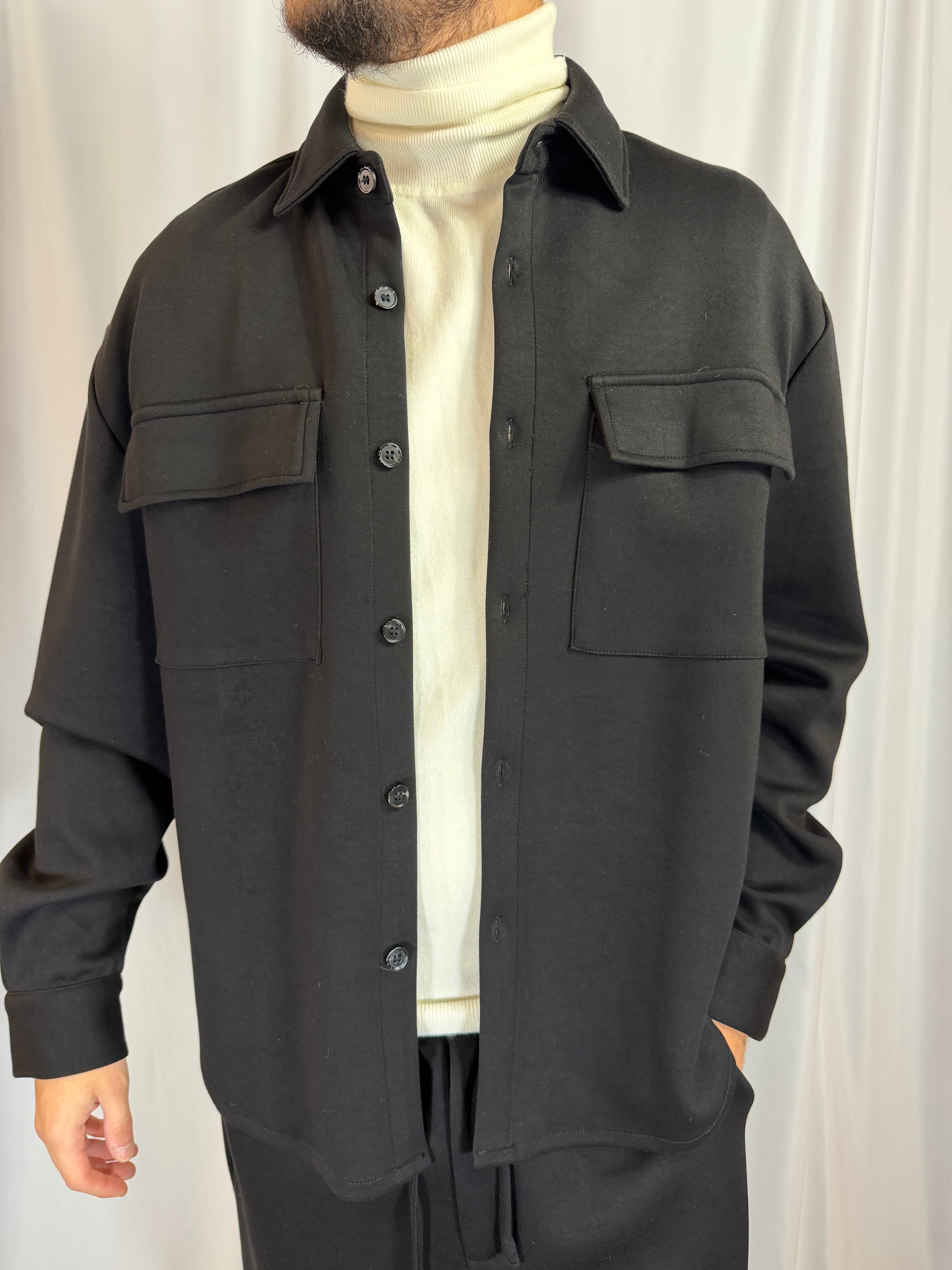 CAMICIONE MORBIDO NERO A COMPLETO IMPERIAL