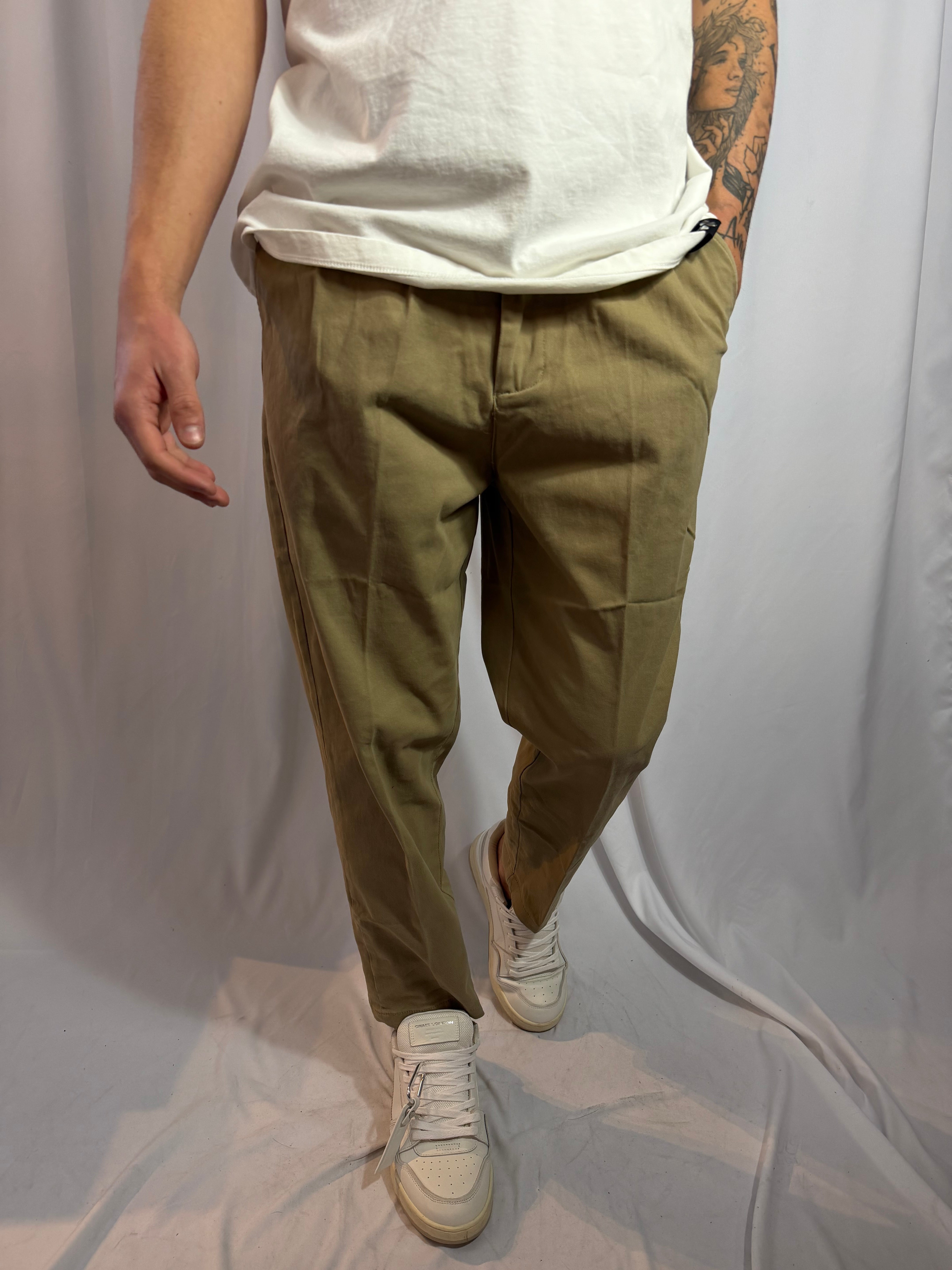CHINO BALOON DOPPIA PENCES CAMEL