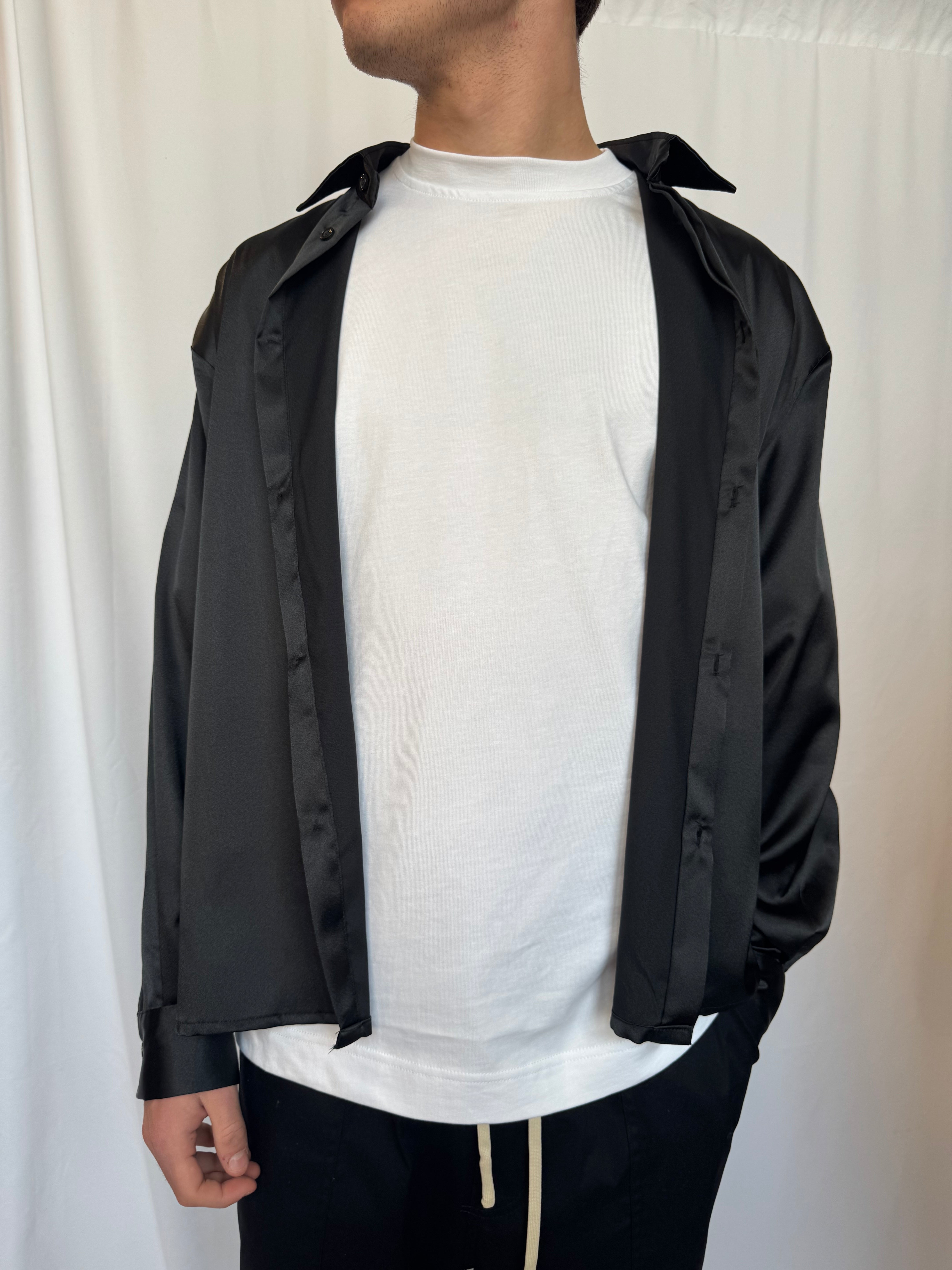 Camicia Boxy in raso New Job