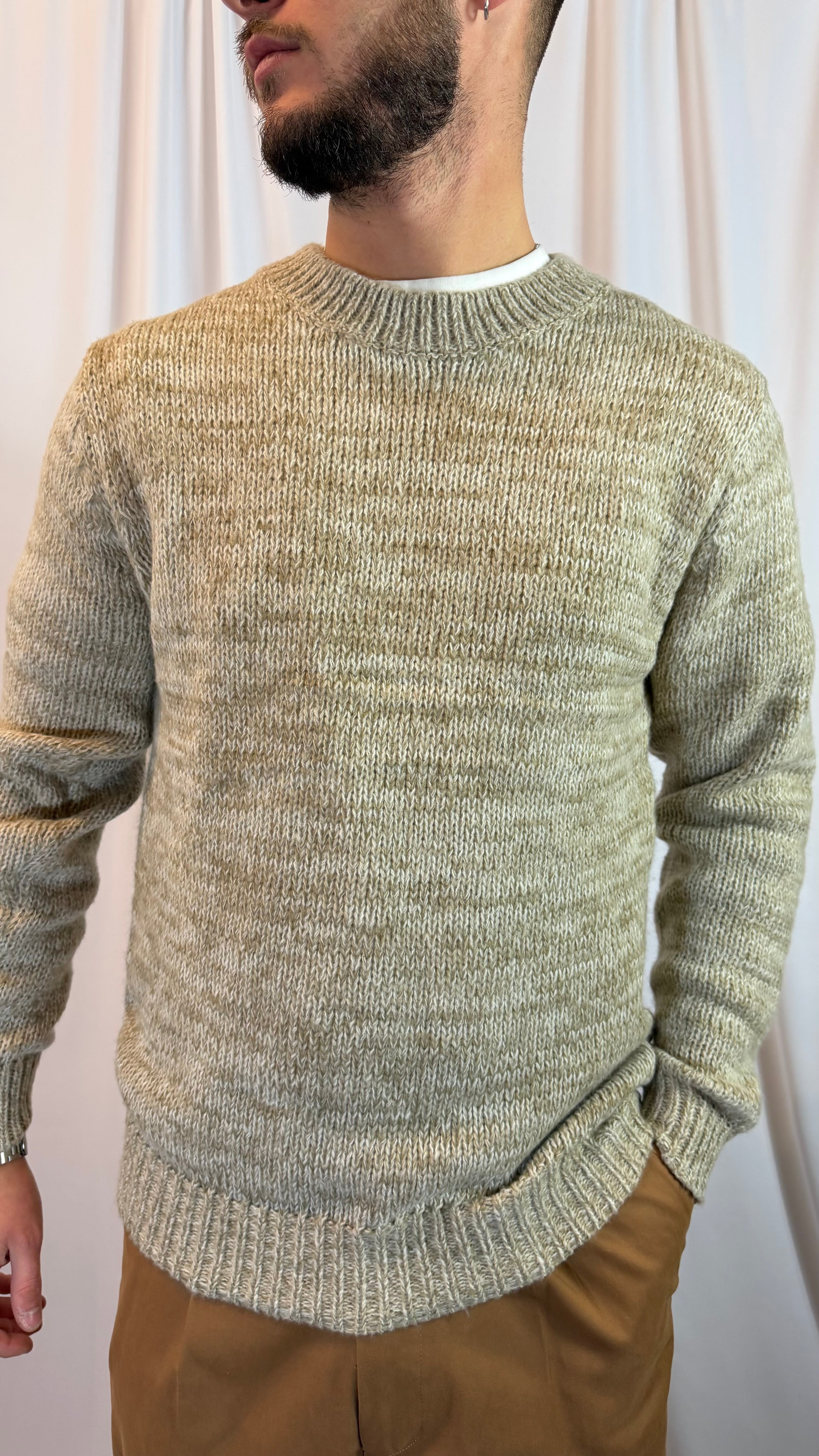 MAGLIONE BEIGE FIAMMATO FK