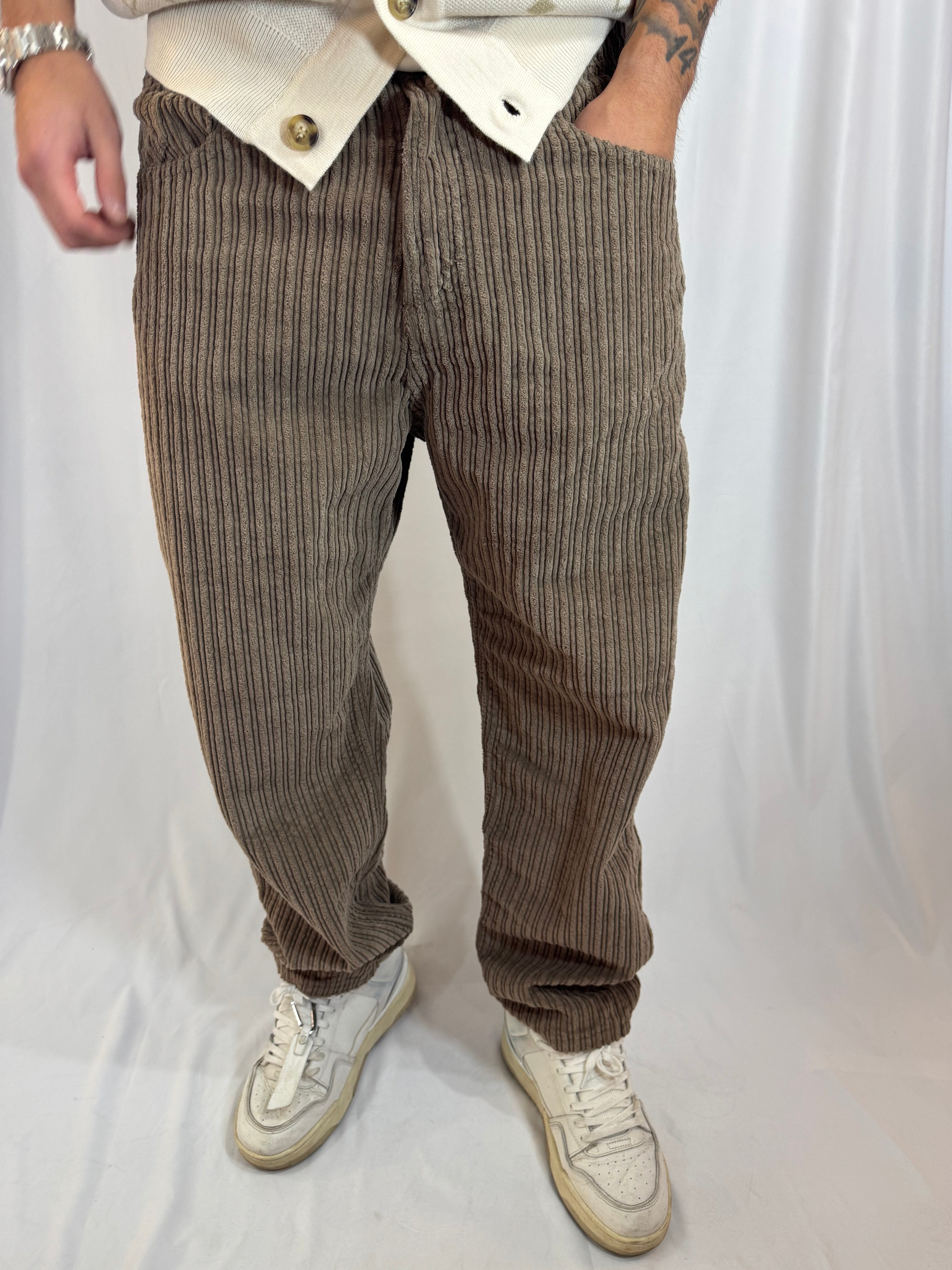 PANTALONE VELLUTO PONT TEIDE BEIGE