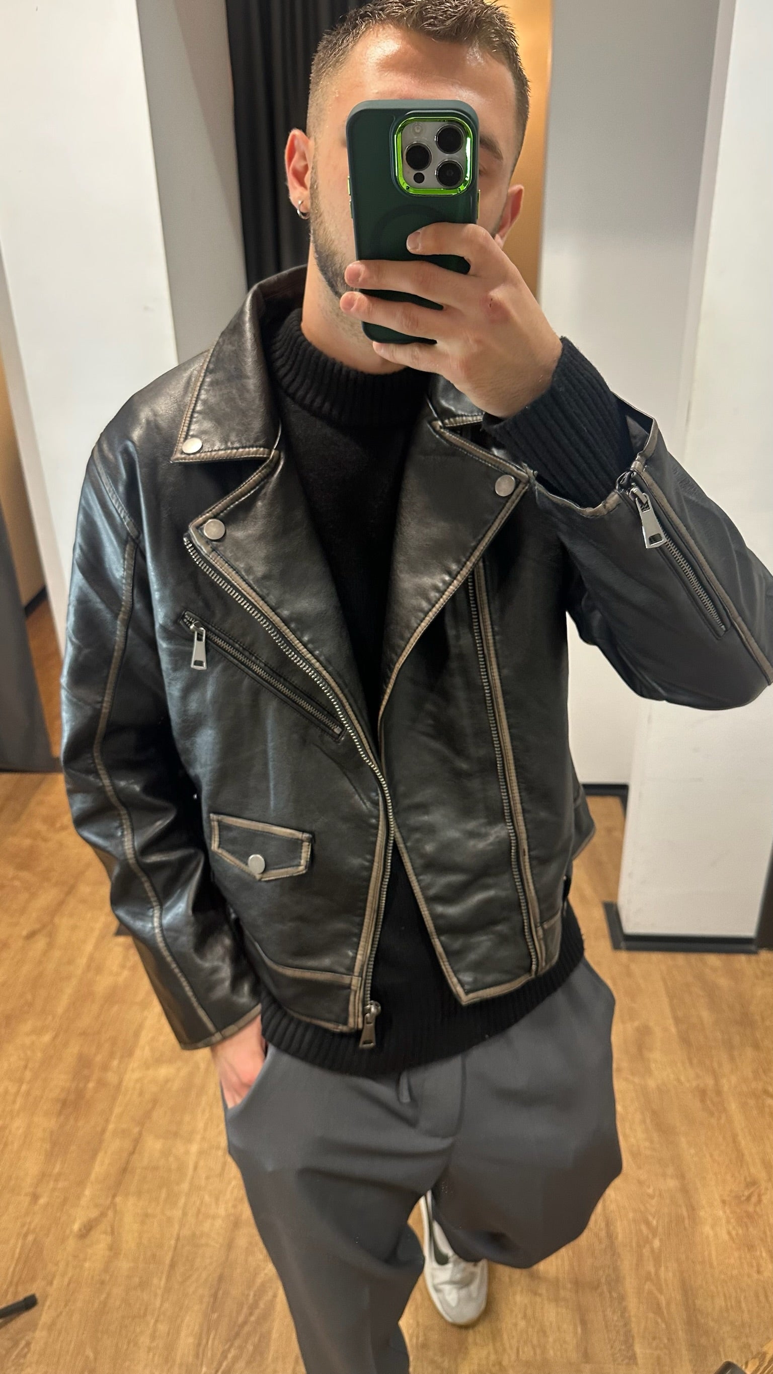 BIKER MULTIZIP ECOPELLE
