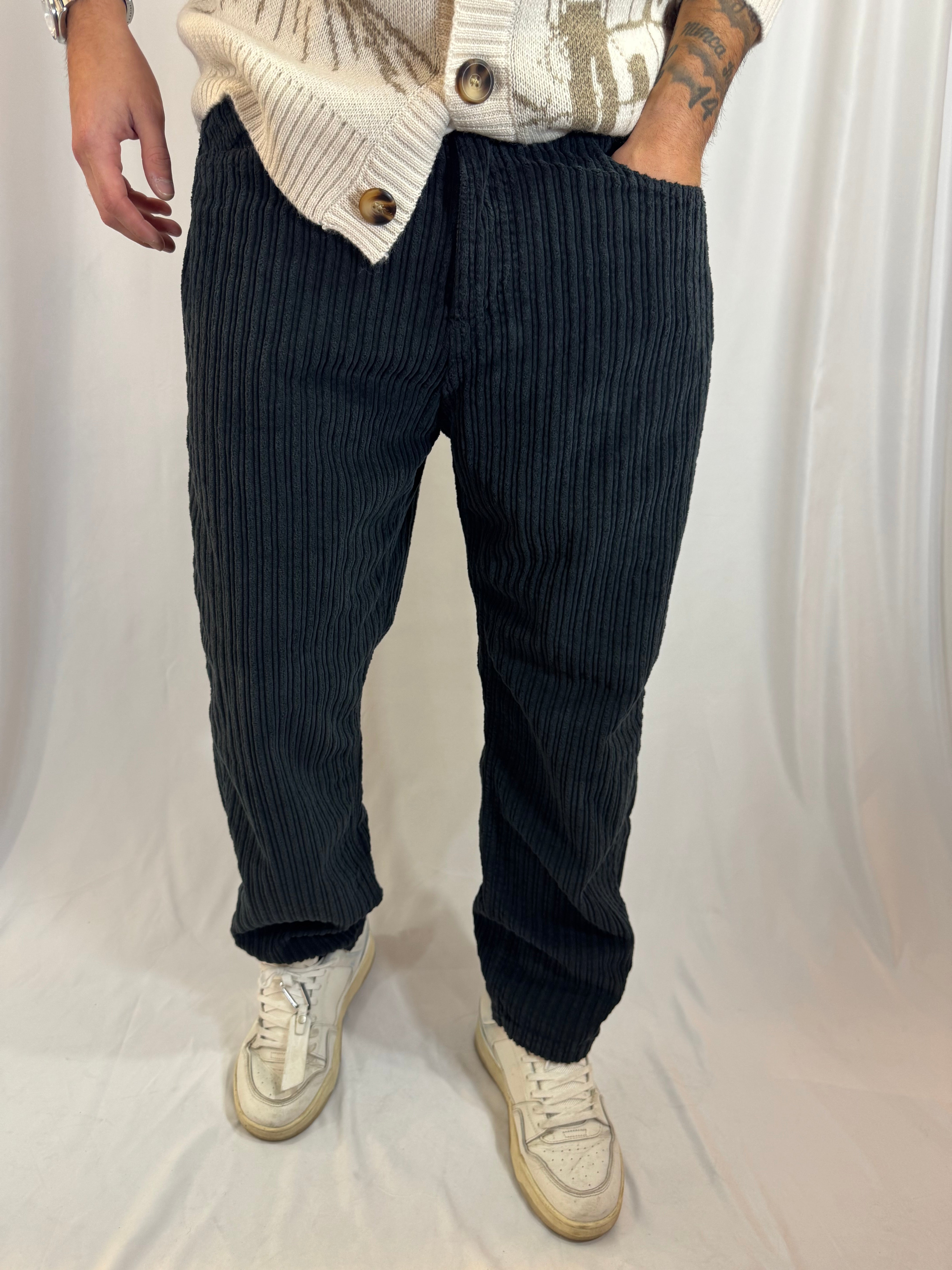 PANTALONE VELLUTO PONT TEIDE NERO