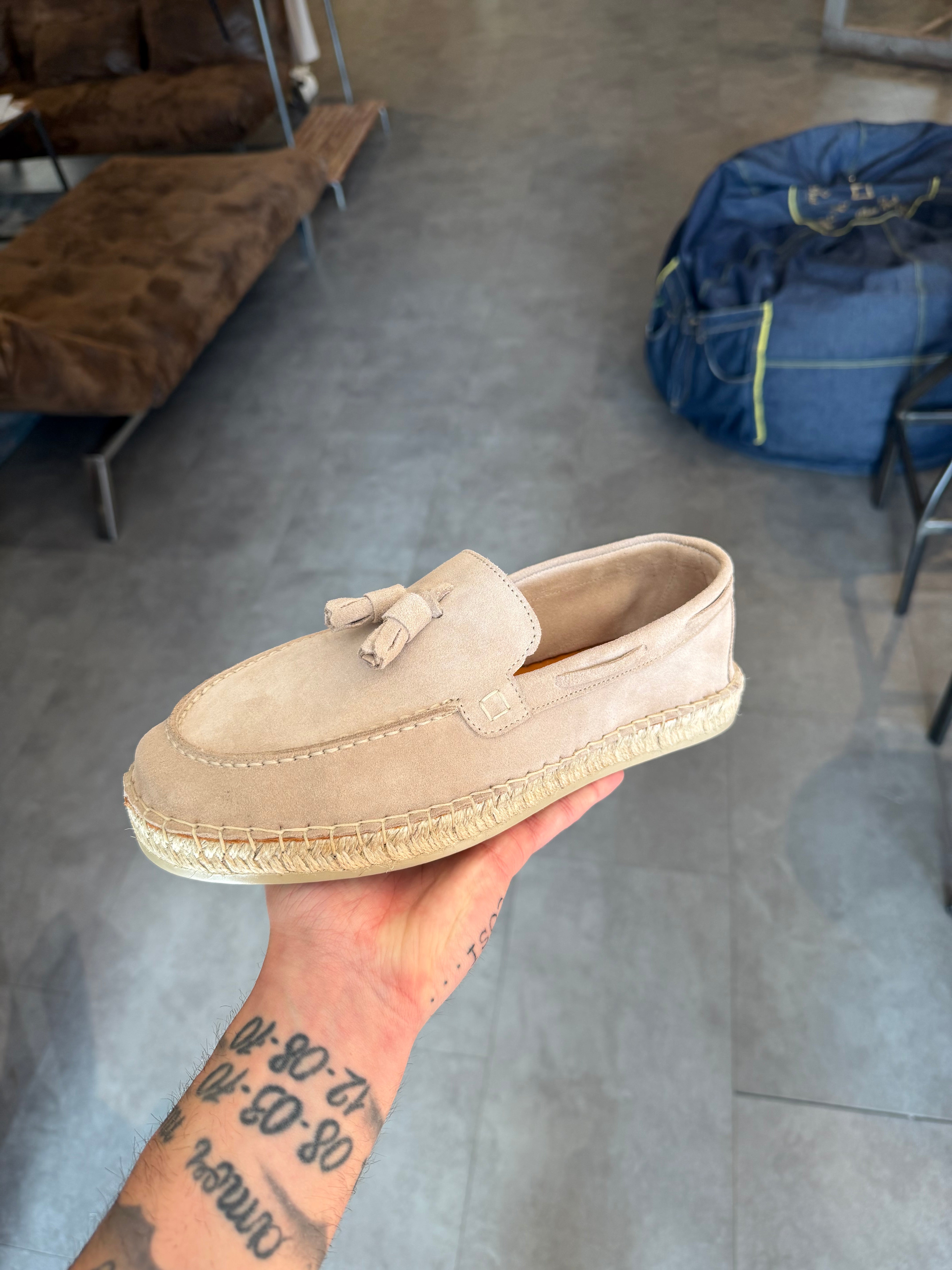 Mocassino con suola in corda