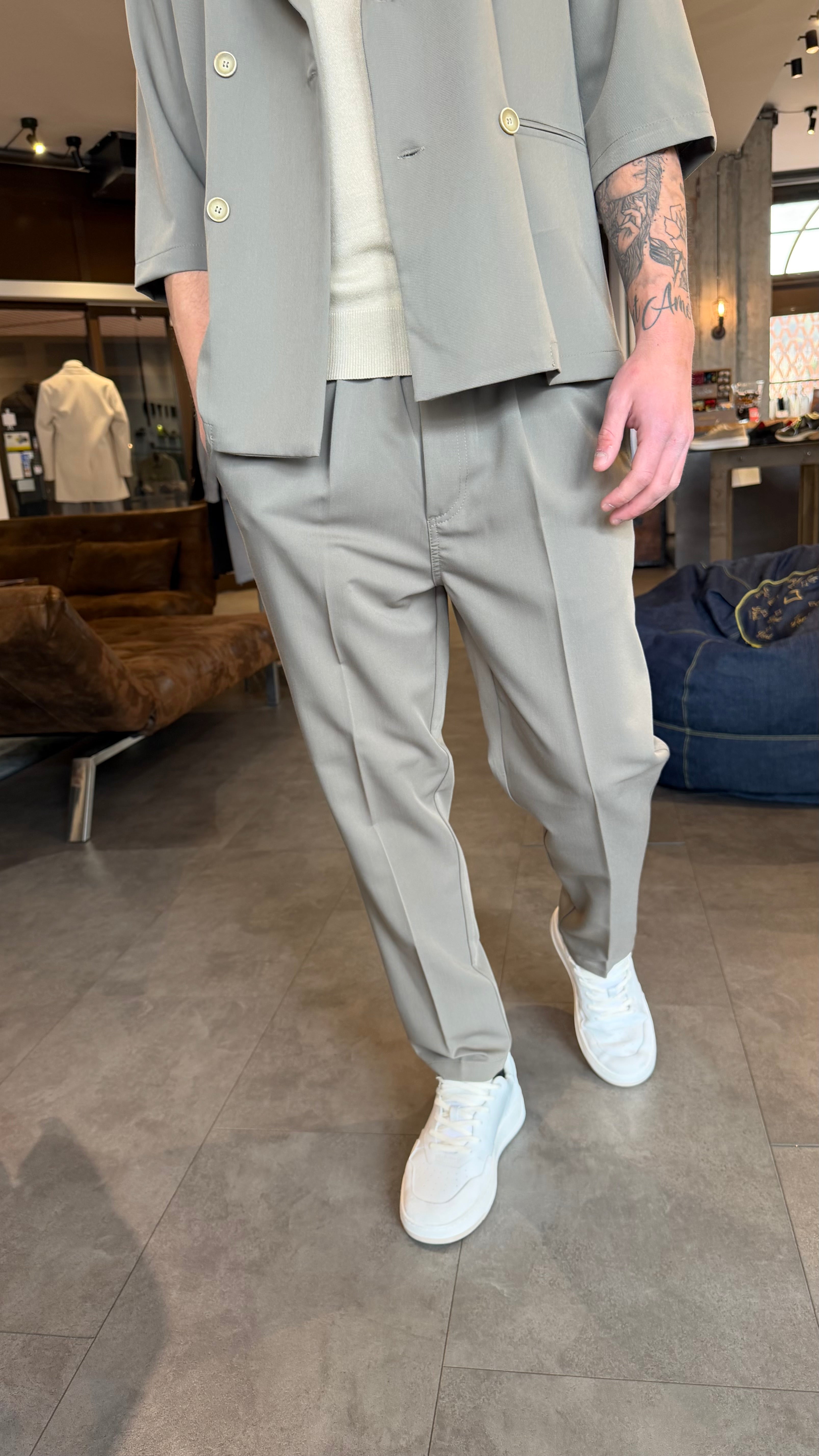 Pantalone abito verde Gianni Lupo