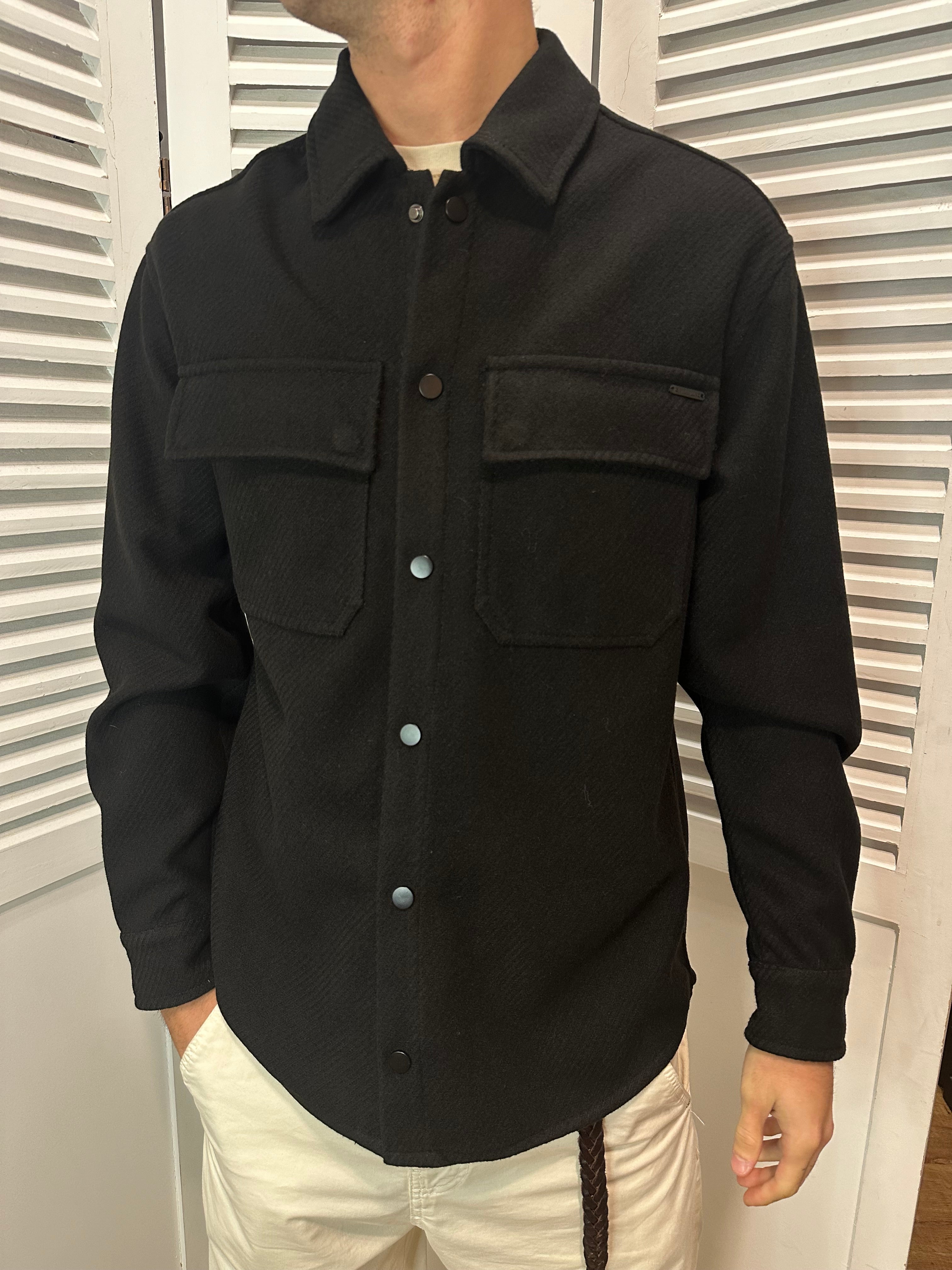 Overshirt nera gianni lupo