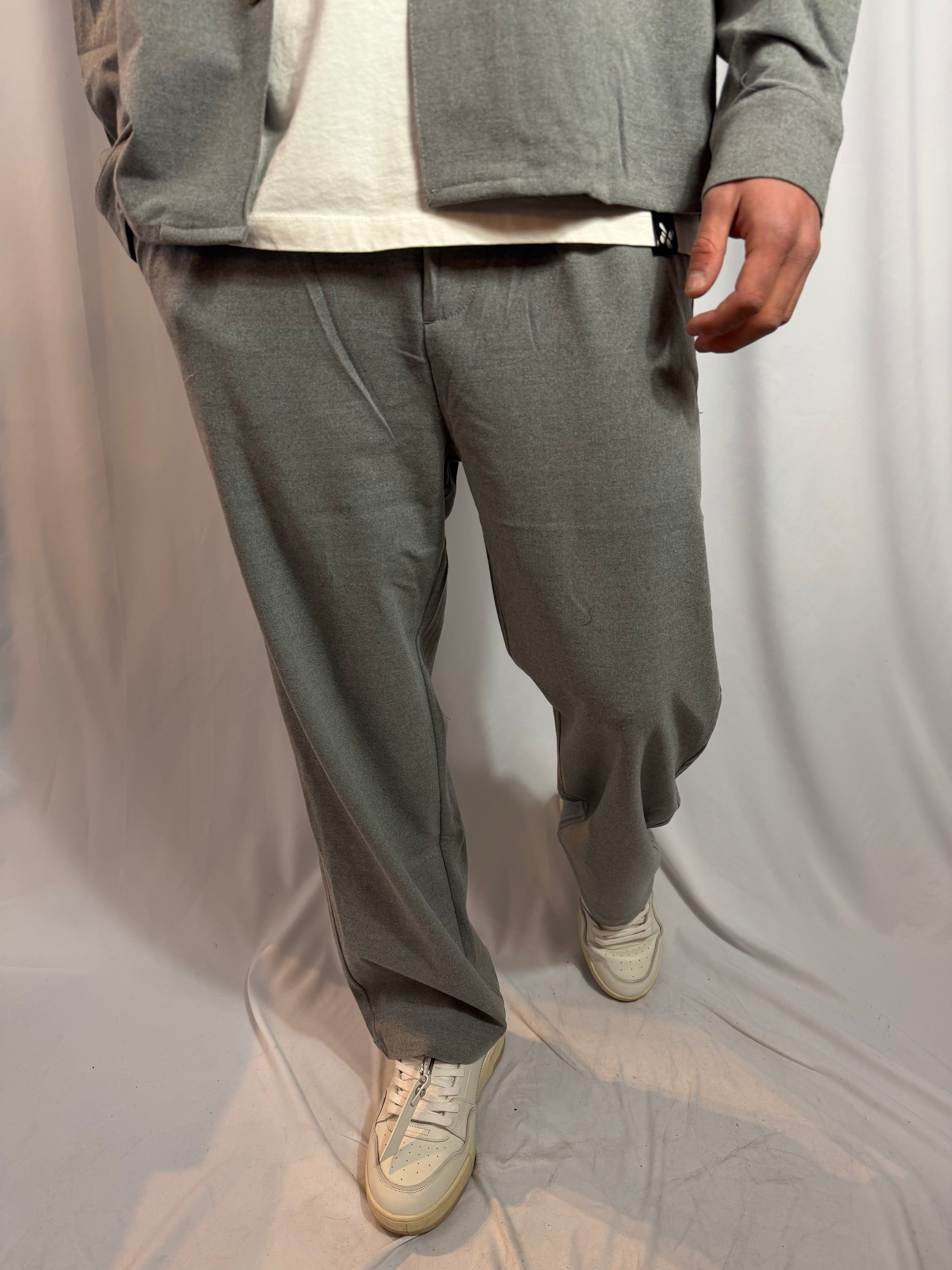 PANTALONE GRIGIO FONDO AMPIO COMPLETO