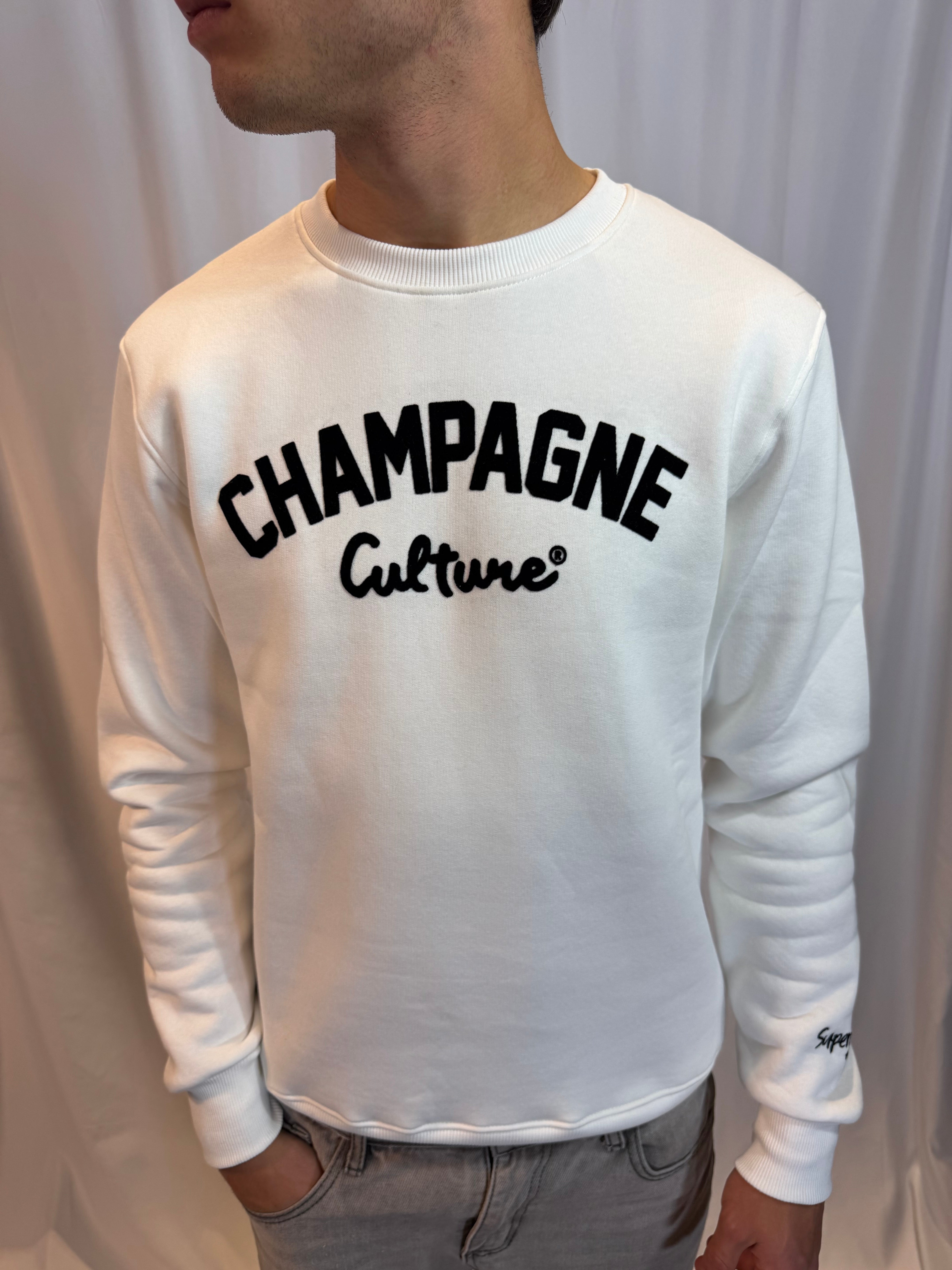 FELPA CHAMPAGNE CULTURE BIANCA SUPERCULTURE