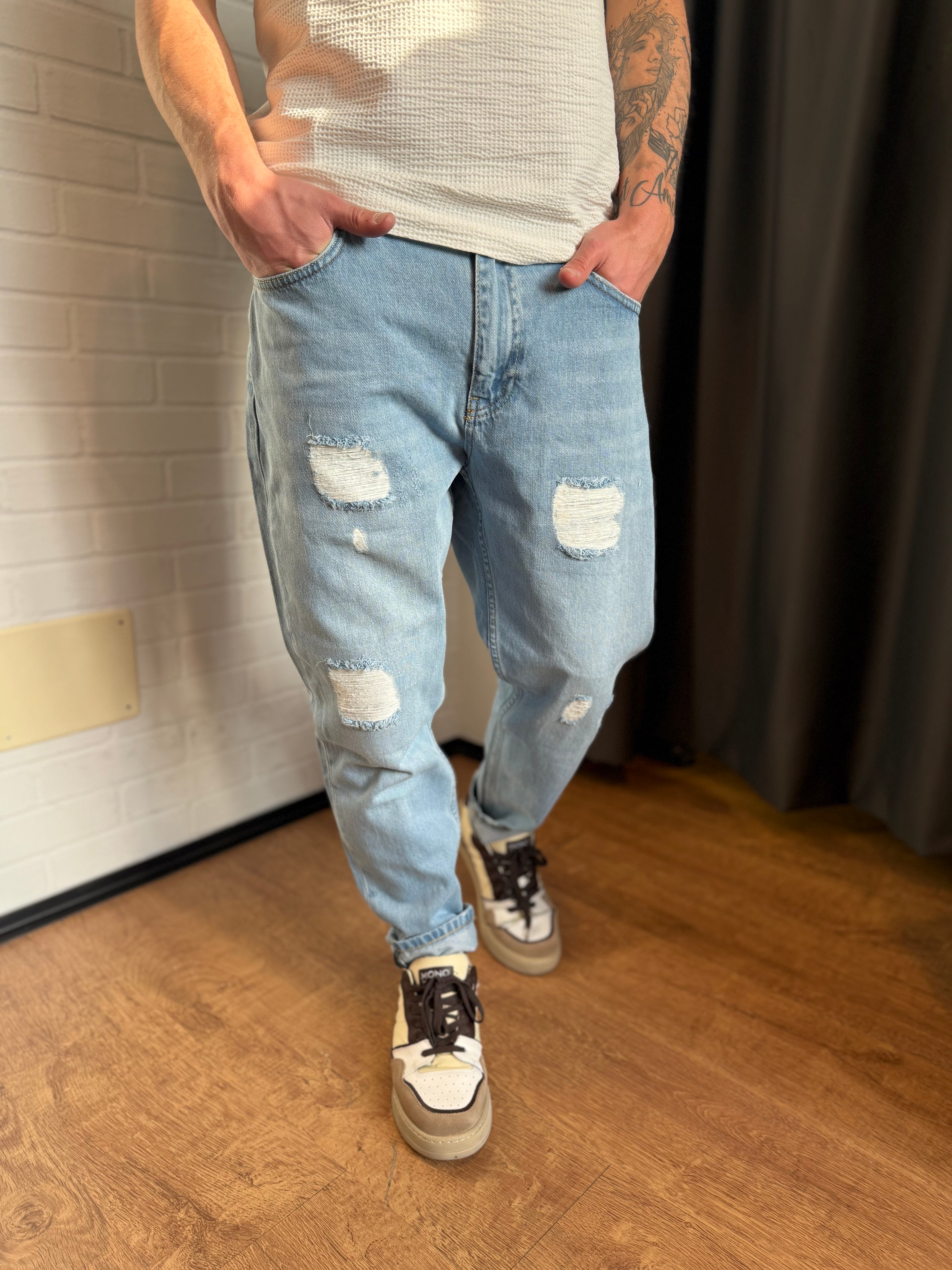 JEANS YELLOWSTONE CROPPED CHIARO PONT