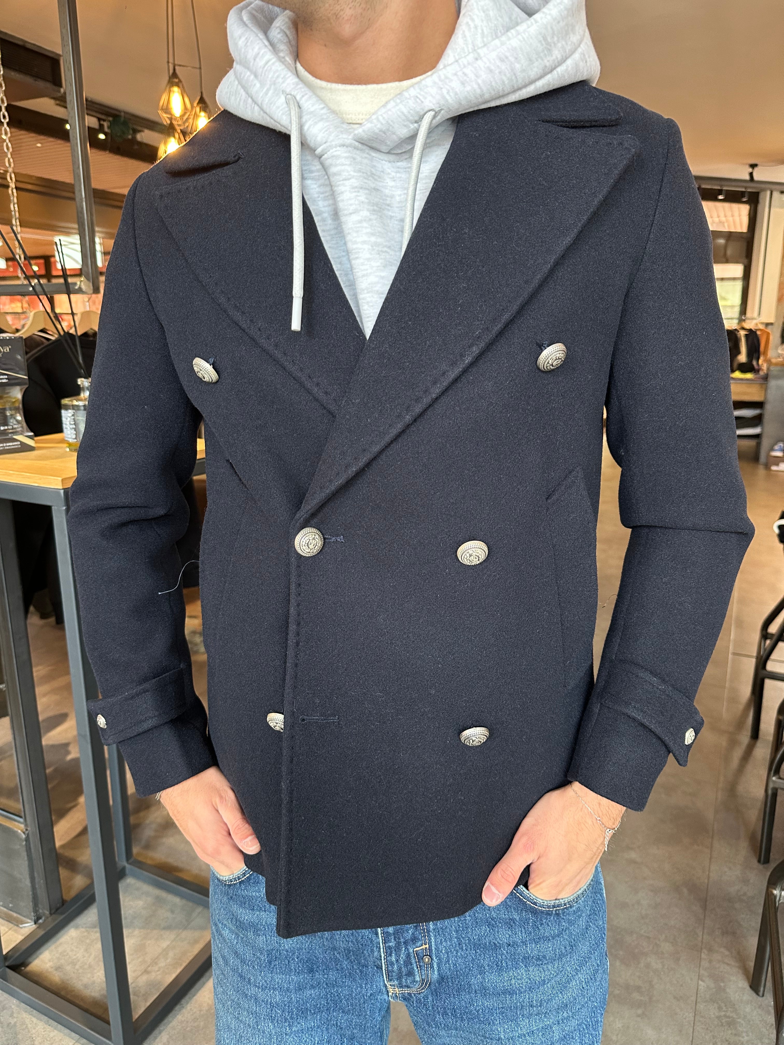 Cappotto doppiopetto marina