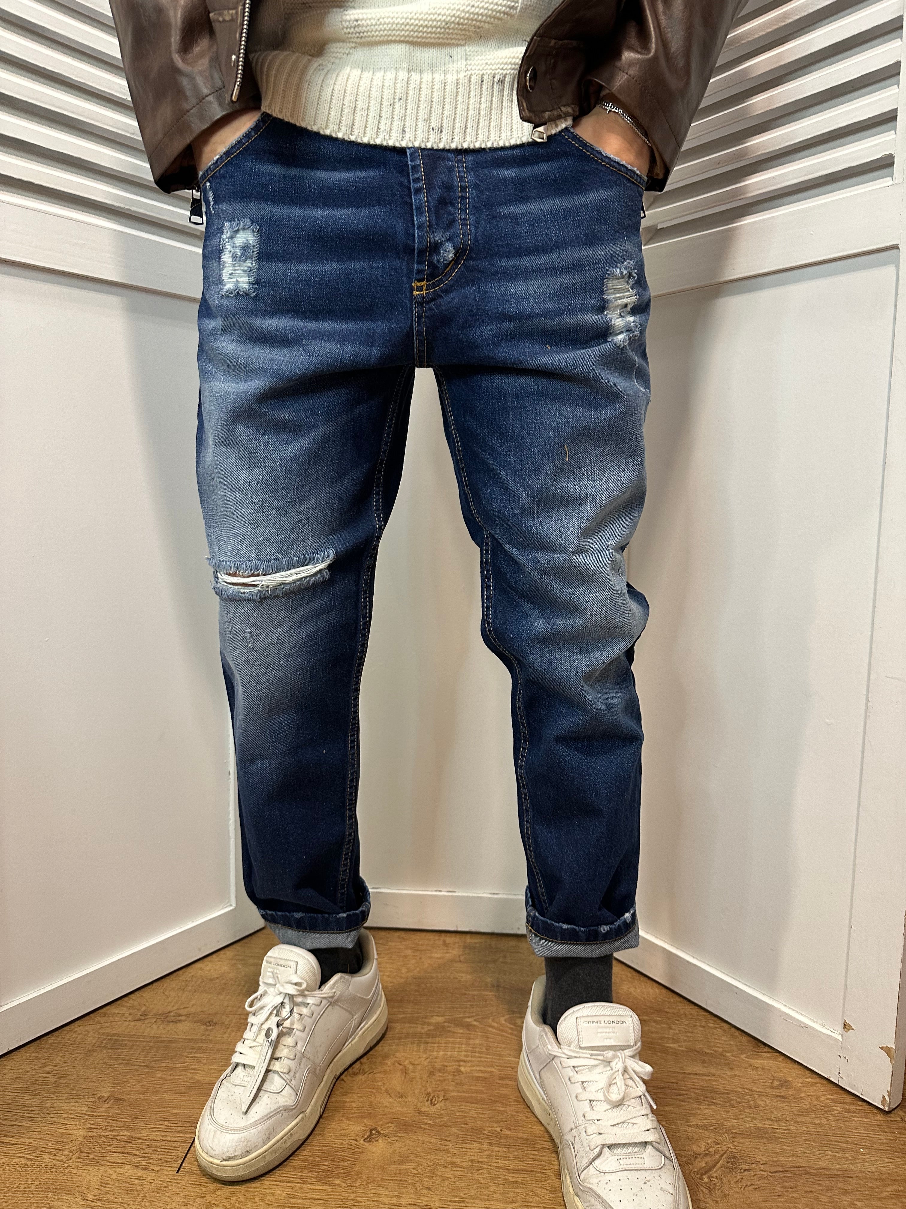 Jeans blu rotture kutter