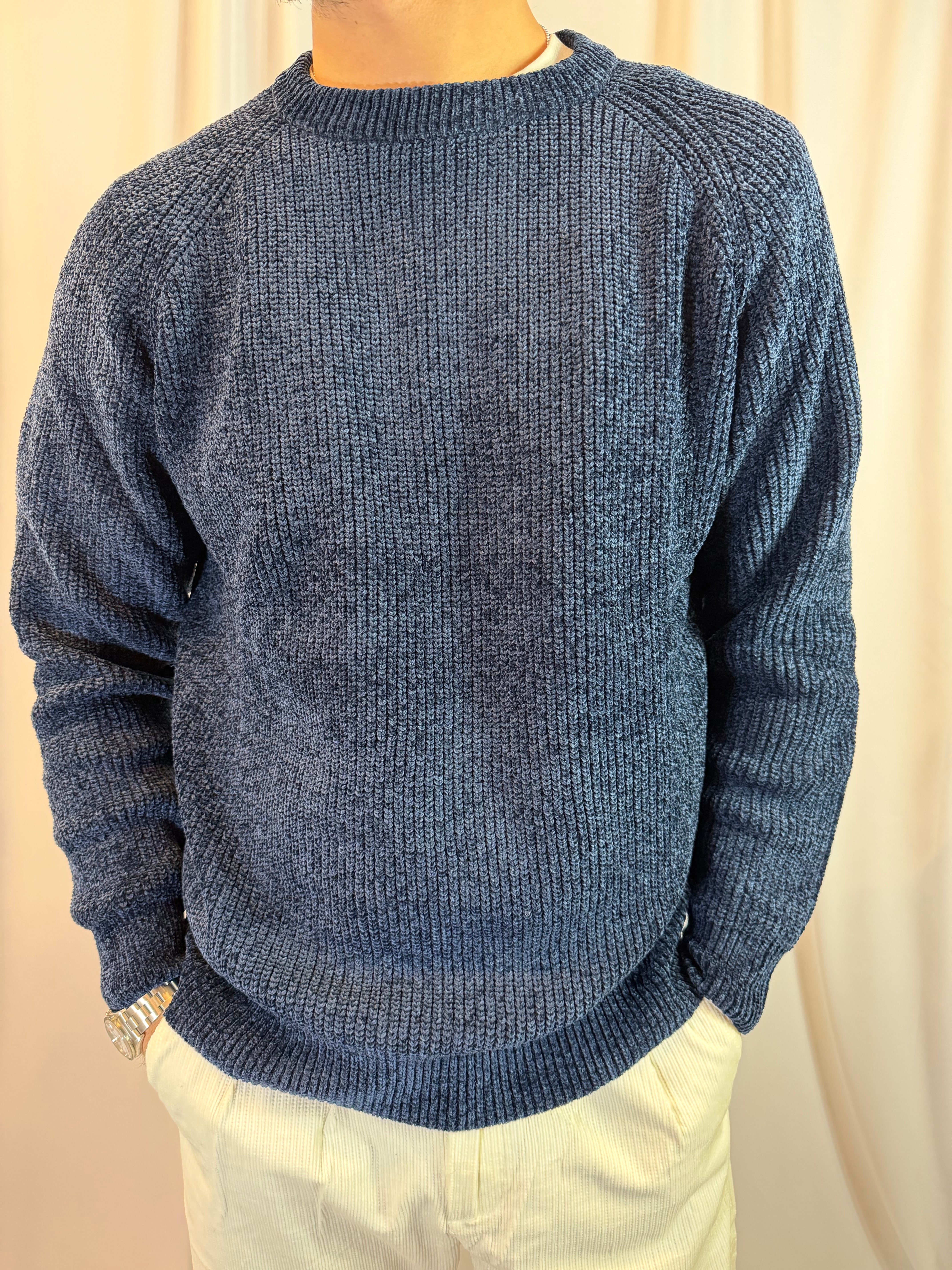 MAGLIONE BLU IN CINIGLIA