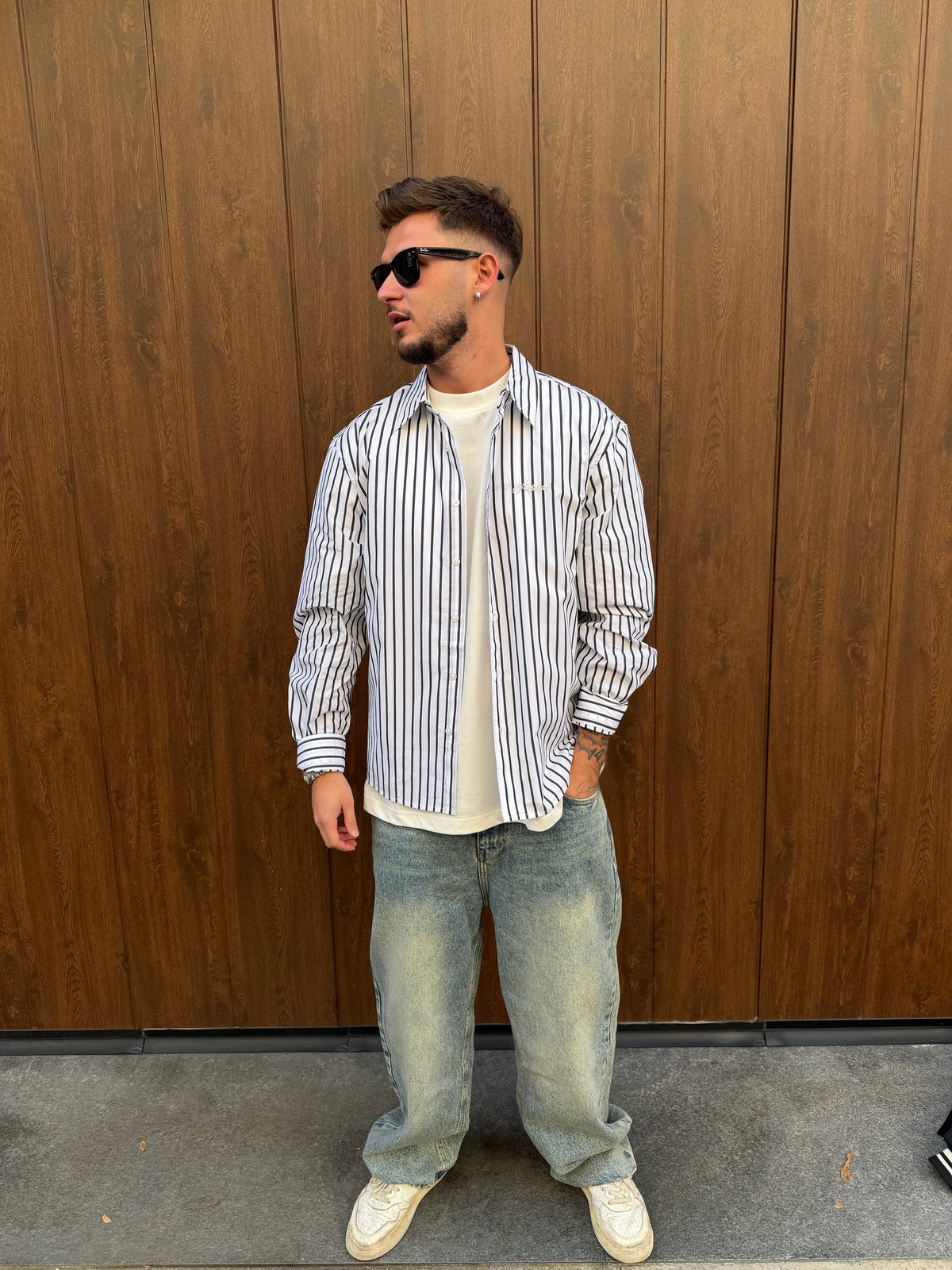 Camicia a righe oversize PROHIBITED