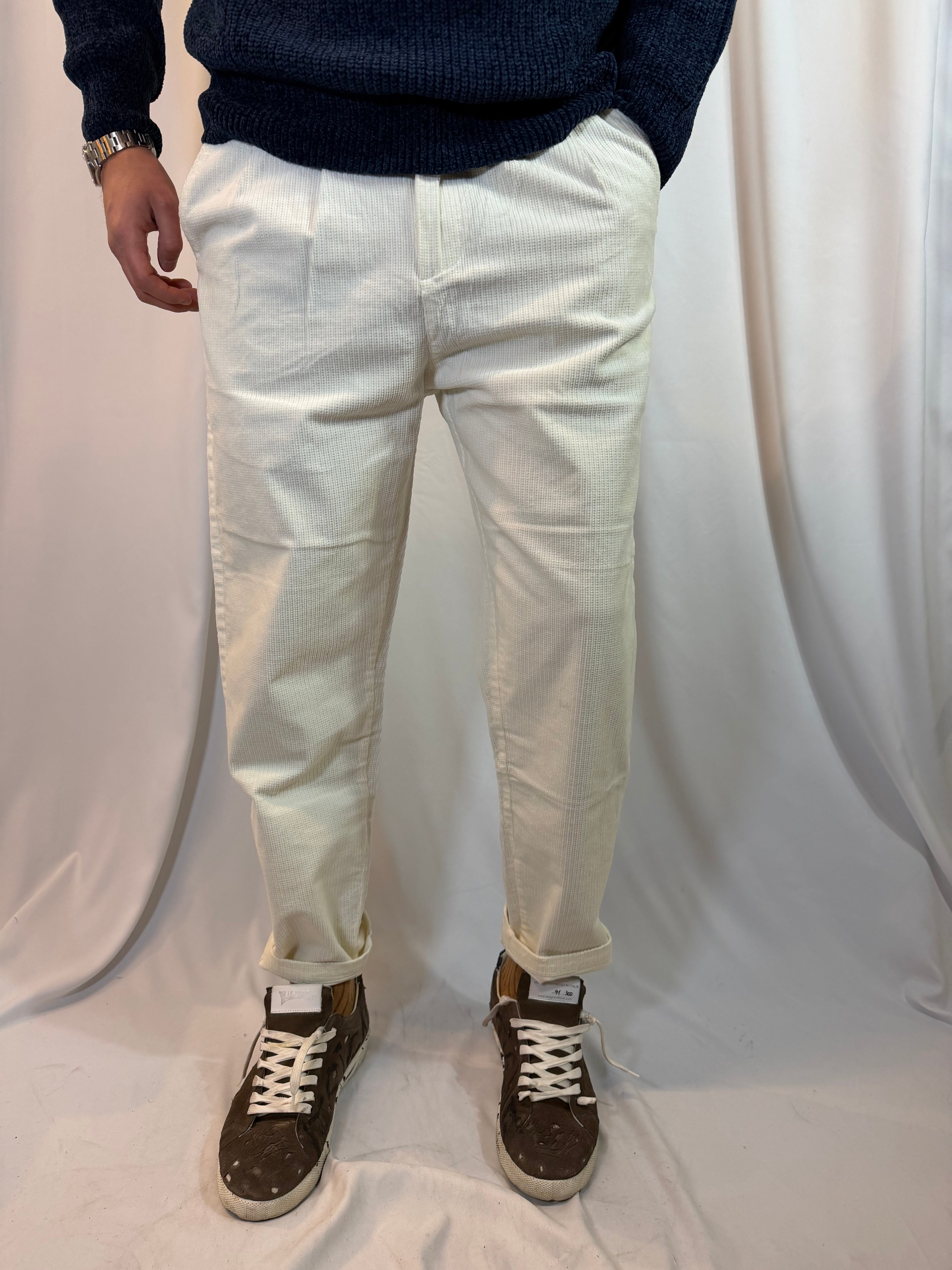 PANTALONI CHINO DOPPIA PENCES IN VELLUTO