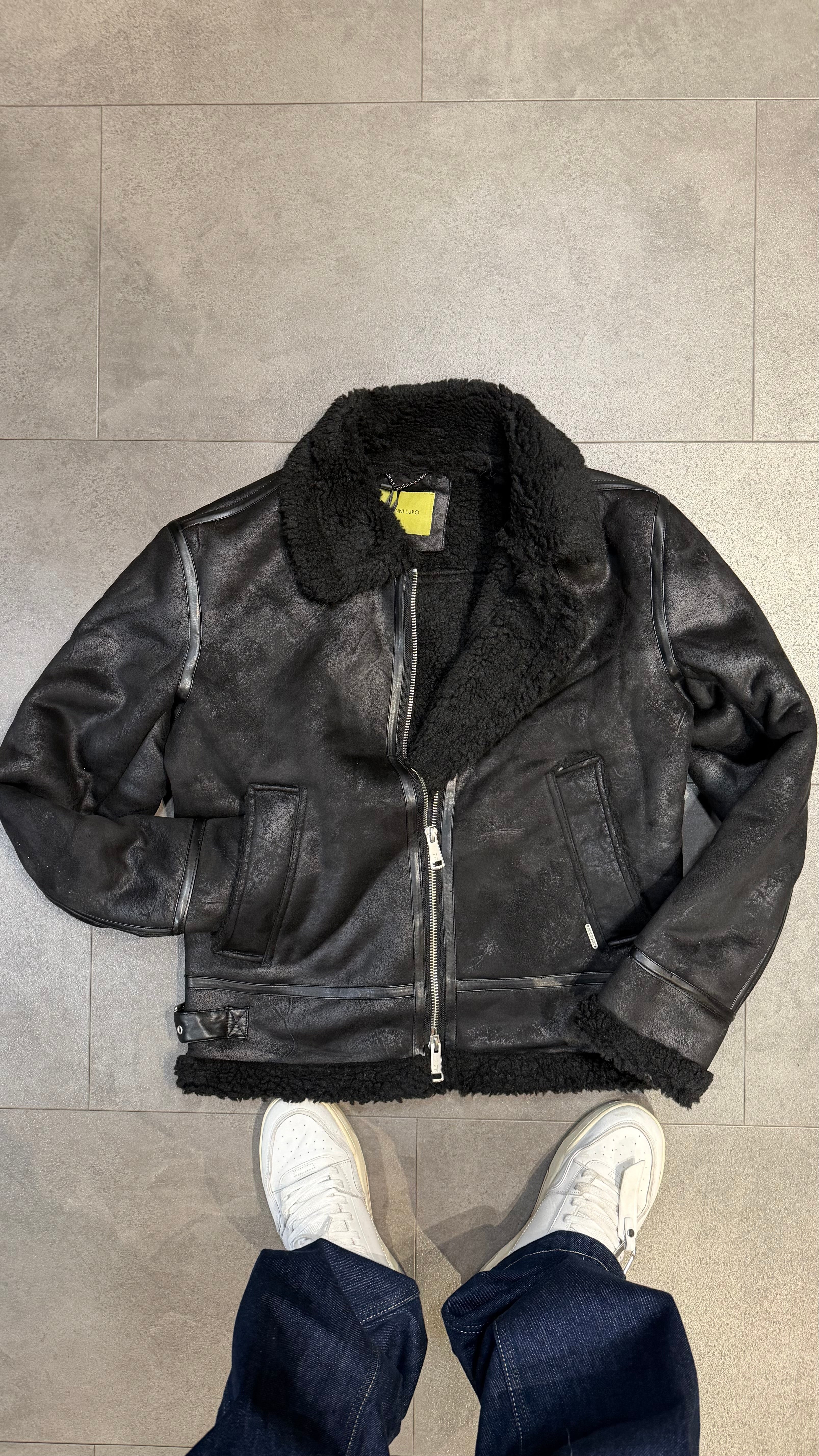 MONTONE NERO ECOPELLE GIANNI LUPO