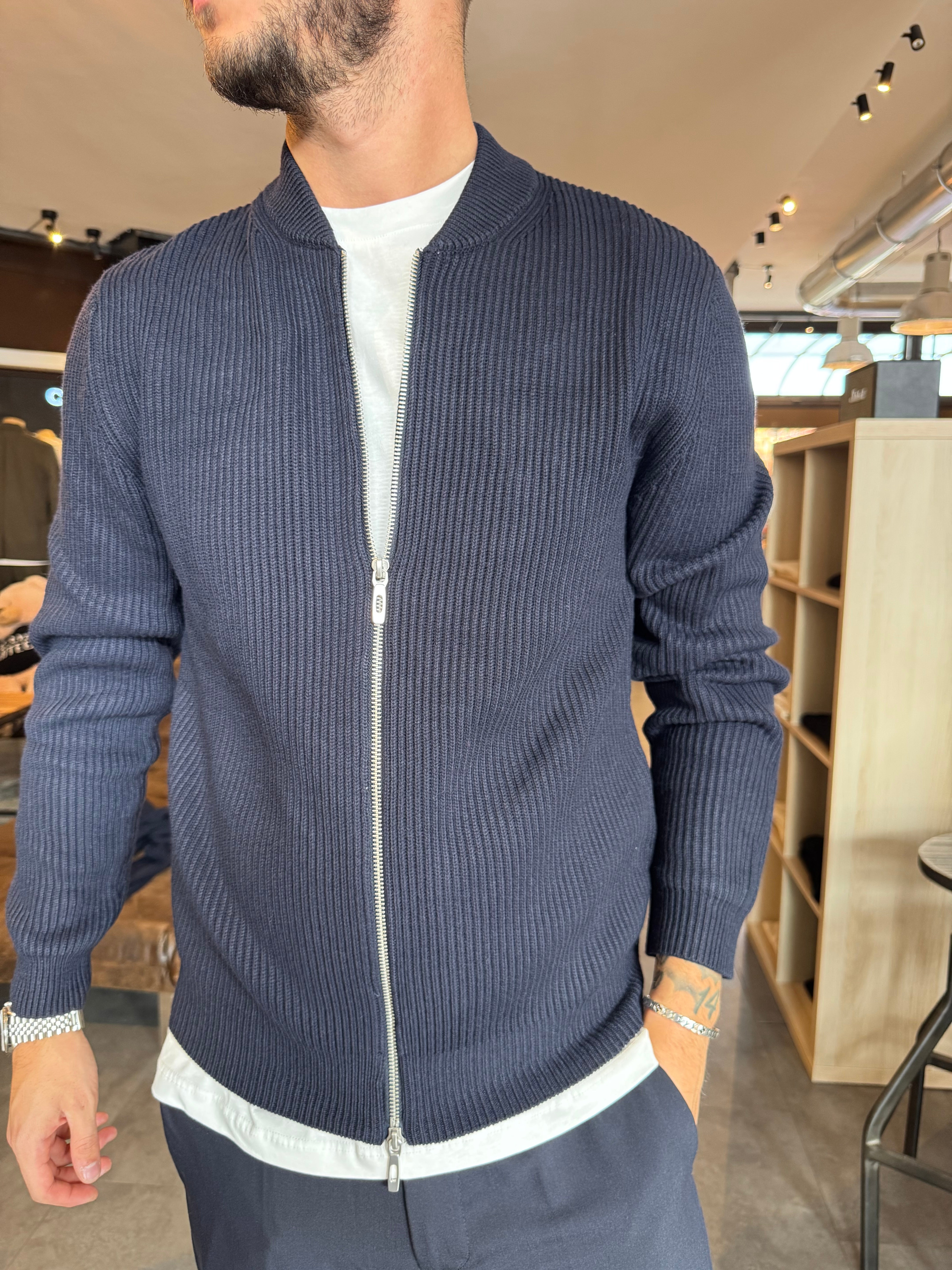 MAGLIONE ZIP MORATO (COLORI)