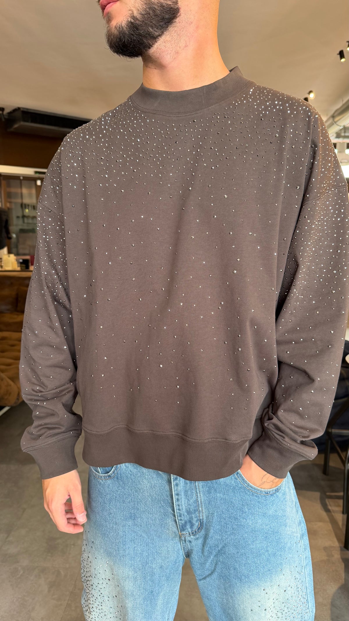 Longsleeve con strass QYB