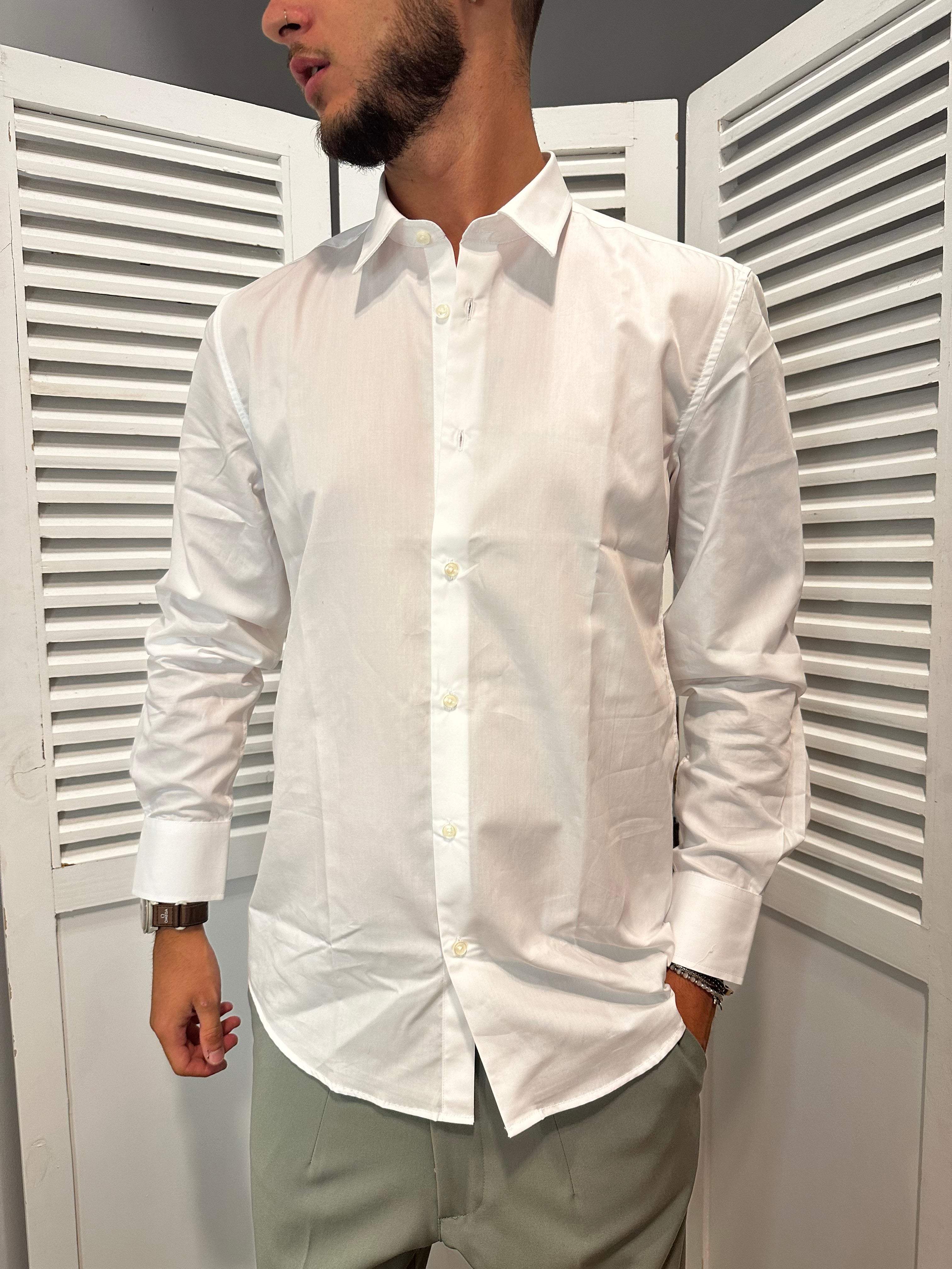 Camicia bianca slim fit morato