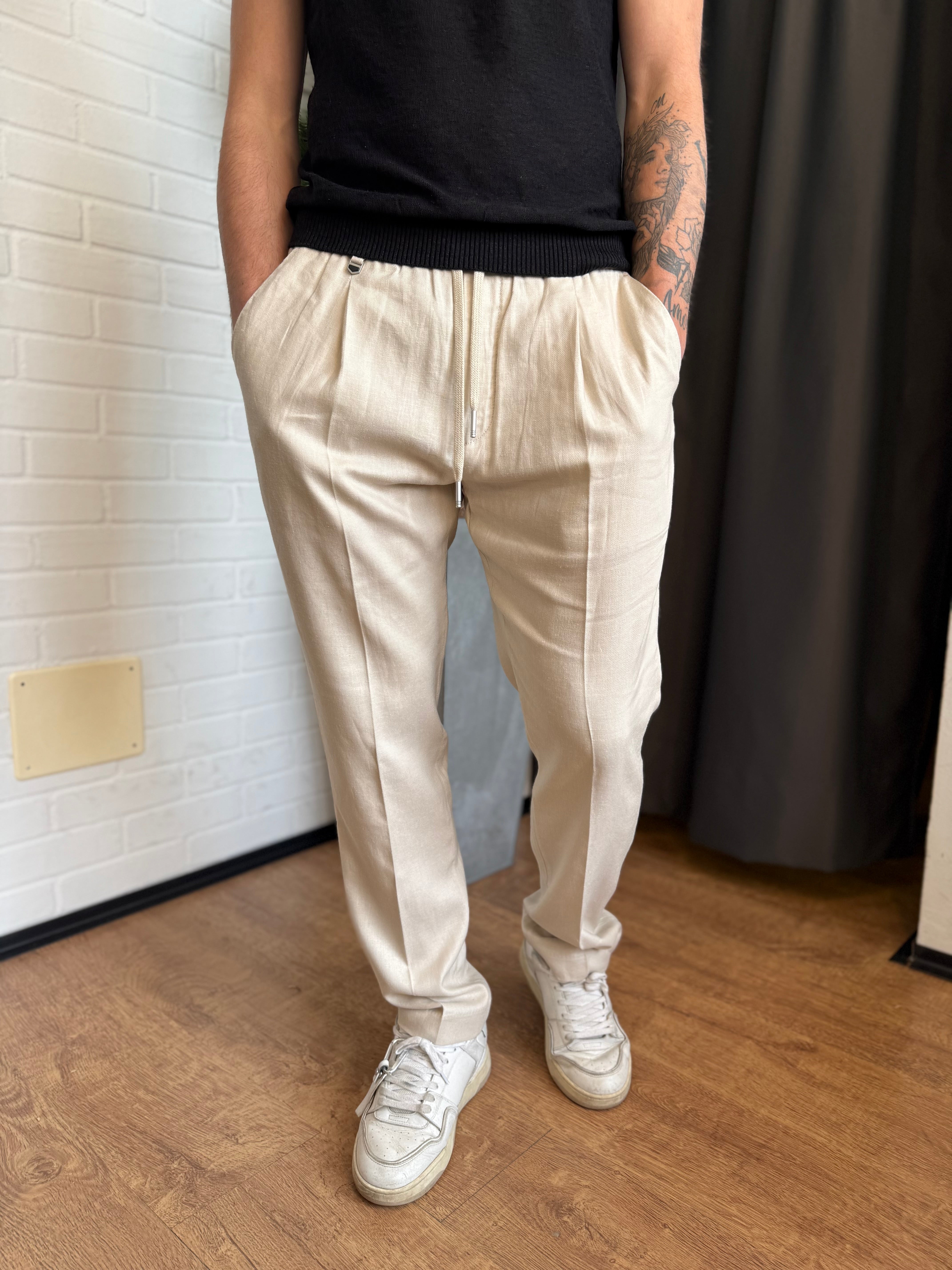 PANTALACCIO IN LINO MORATO