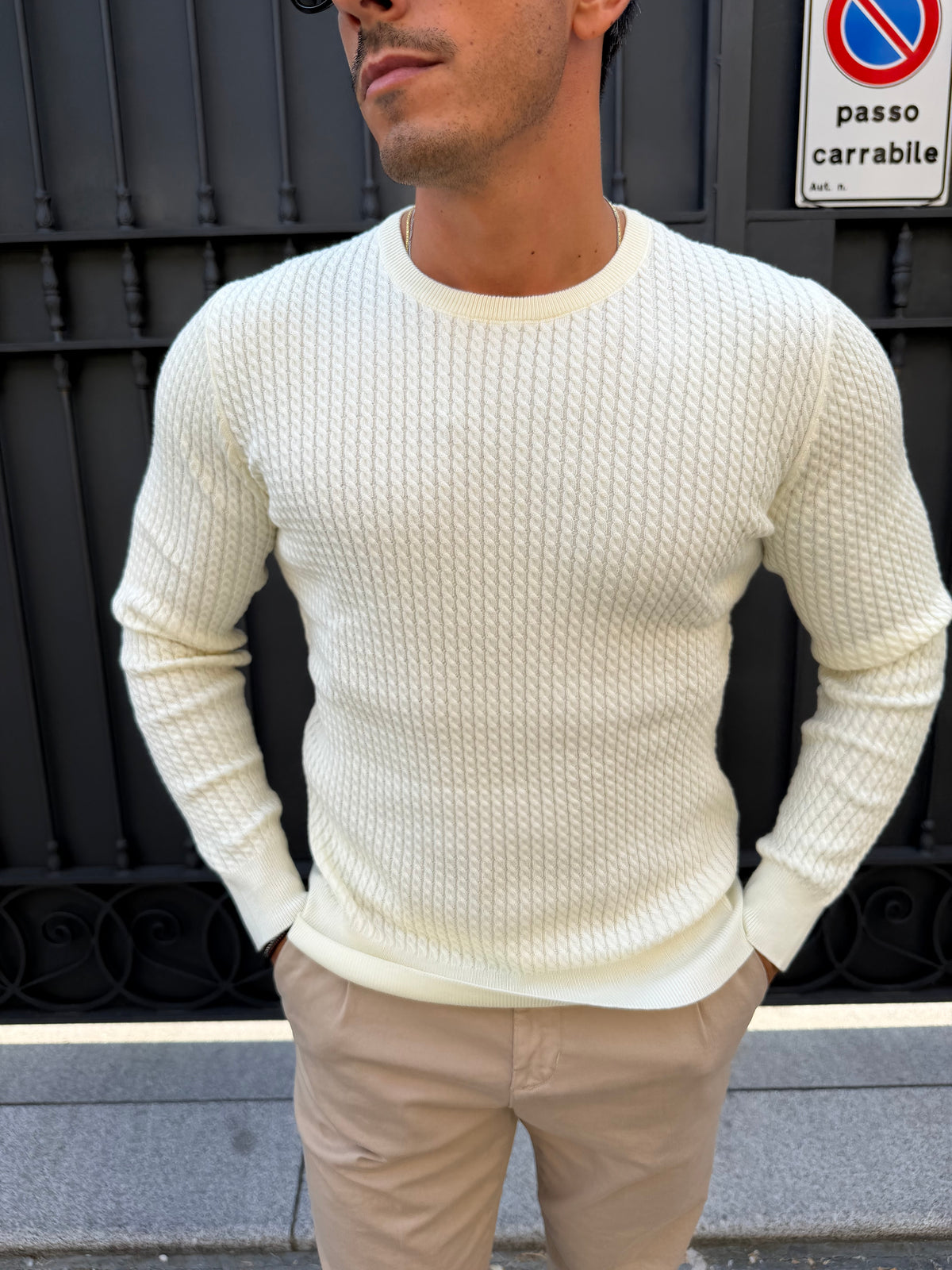 Maglione con micro trecce Gianni Lupo