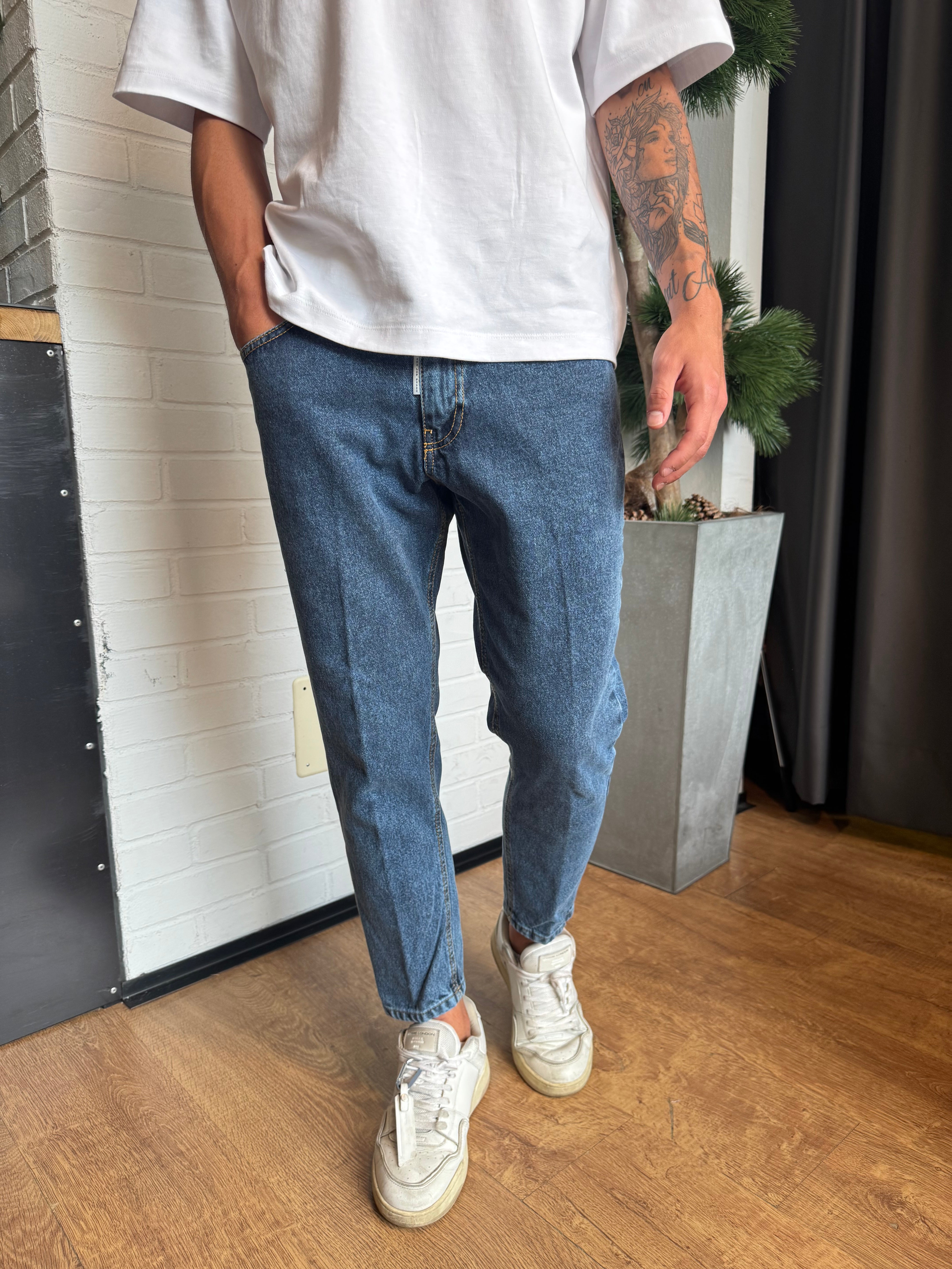 JEANS NEW JOB CROPPED BLU
