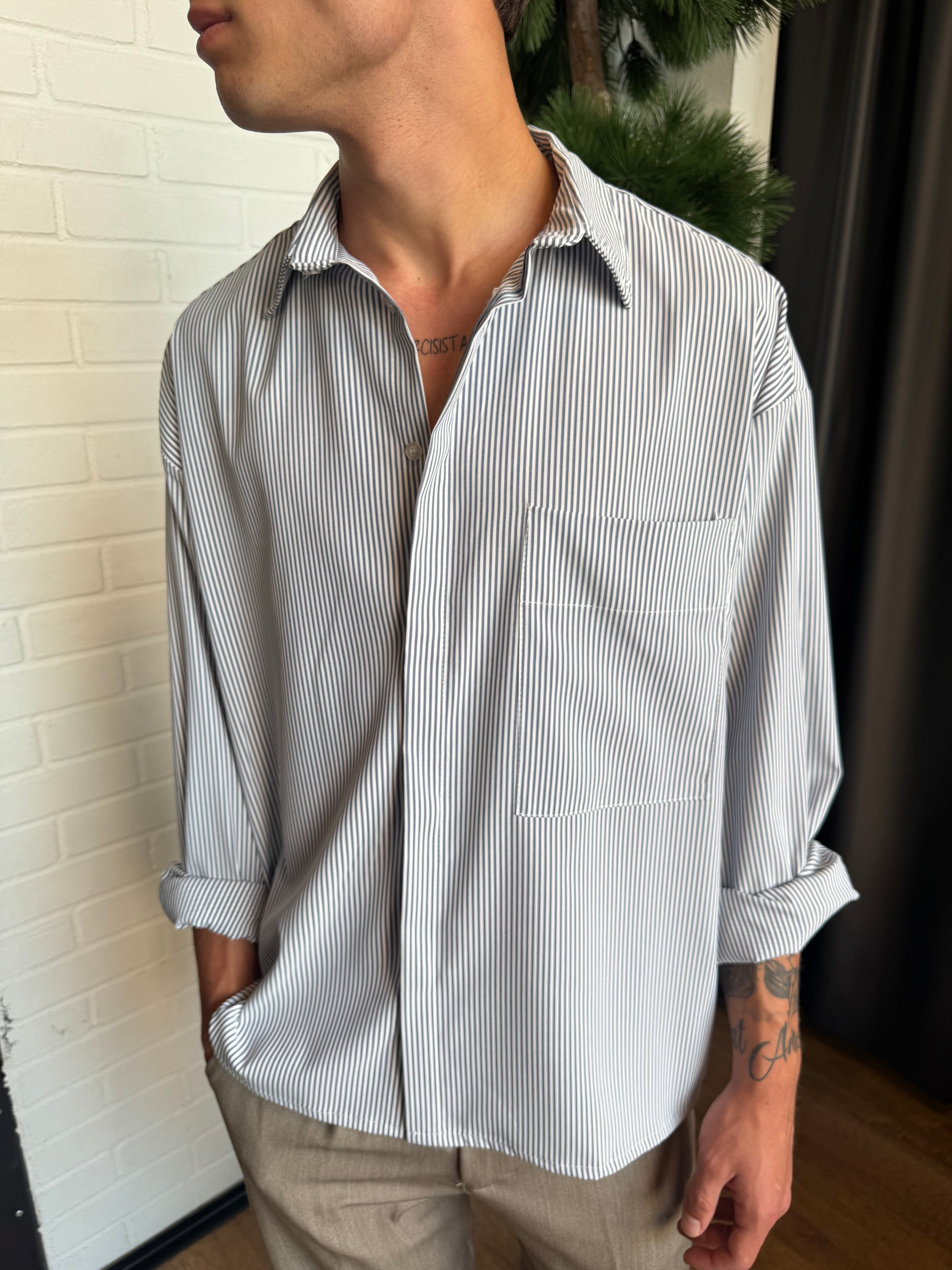CAMICIA A RIGHE OVER NEW JOB