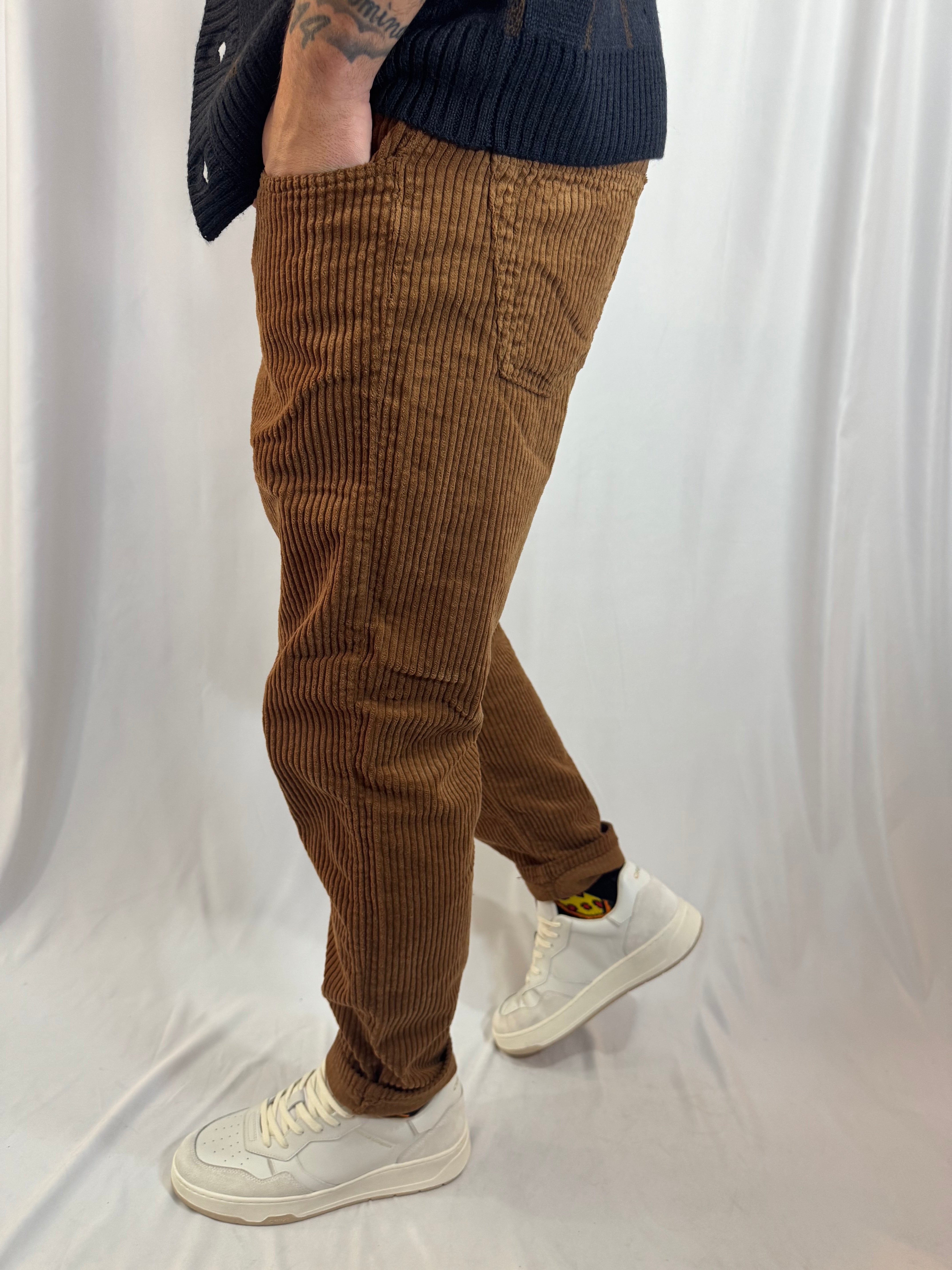 PANTALONE VELLUTO PONT CROPPED CAMMELLO