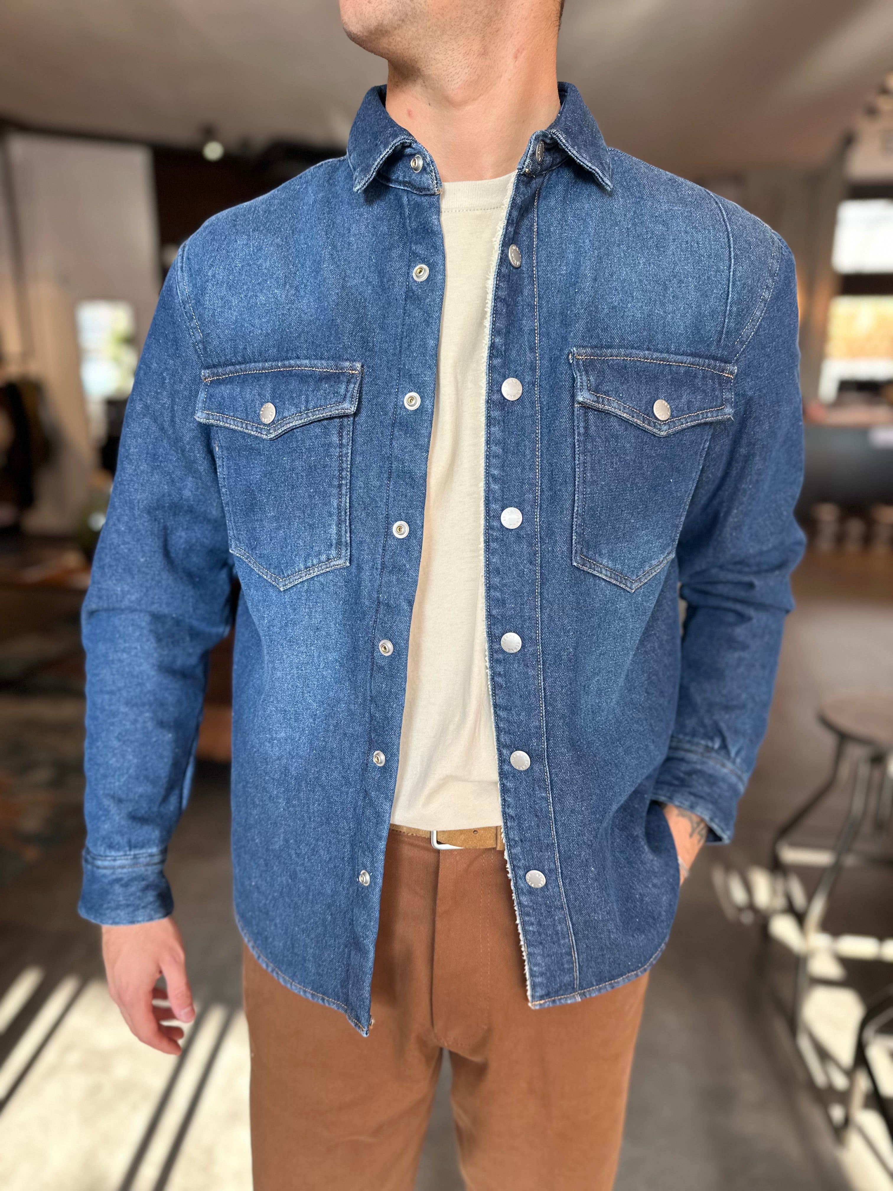 Overshirt orsetto in denim