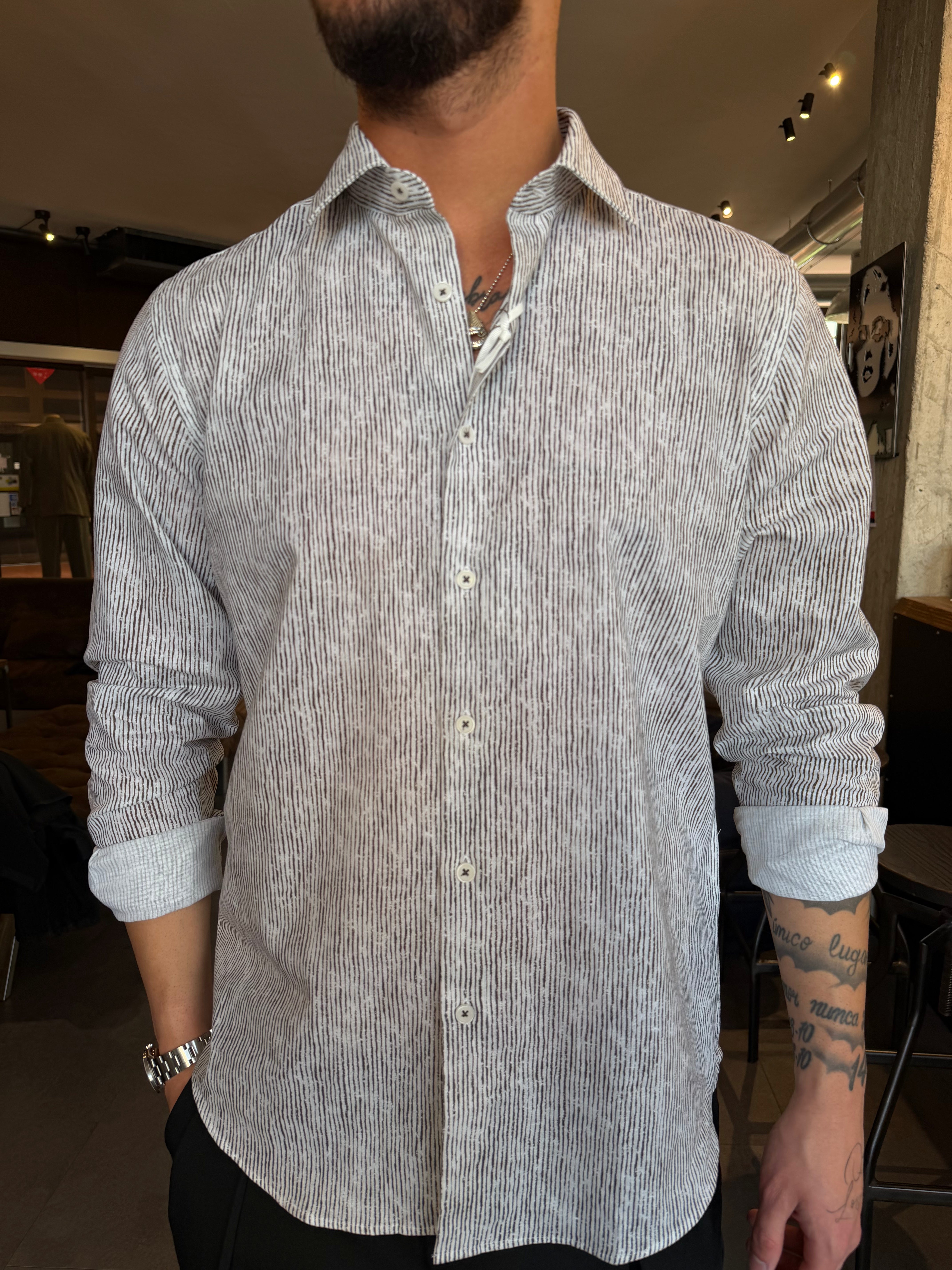 Camicia fantasia rigata Lamura