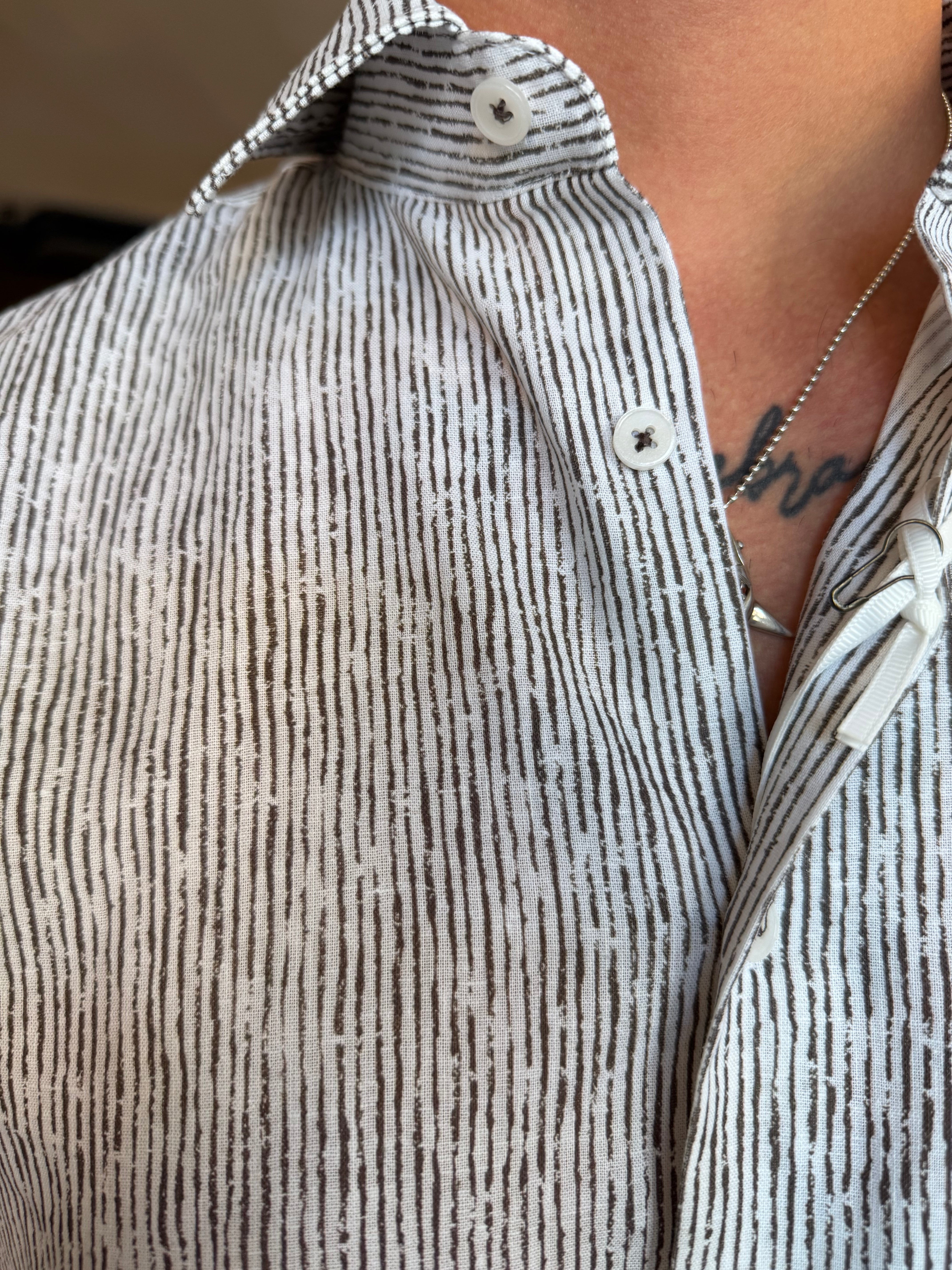 Camicia fantasia rigata Lamura
